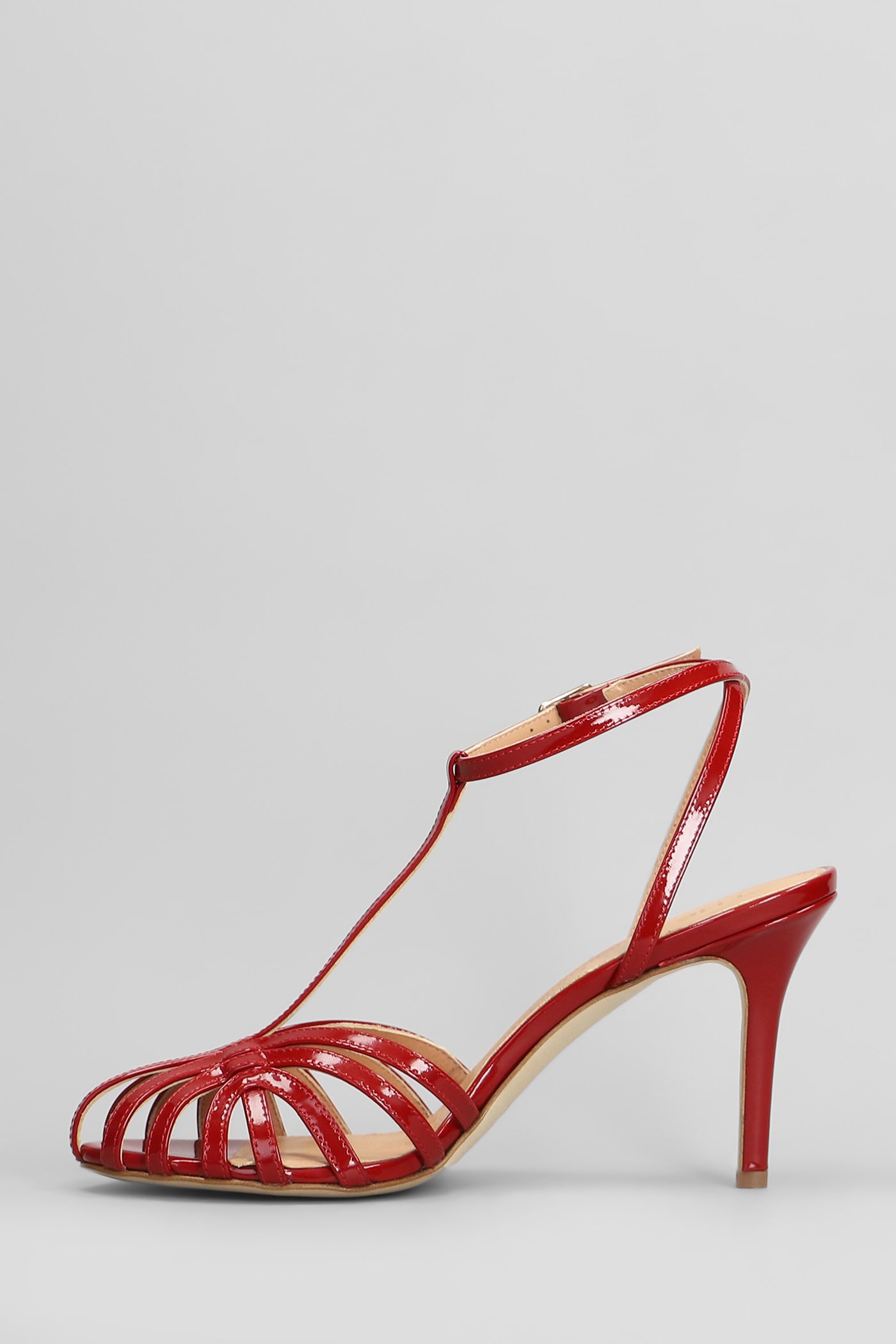 The Seller Sandals In Red Patent Leather