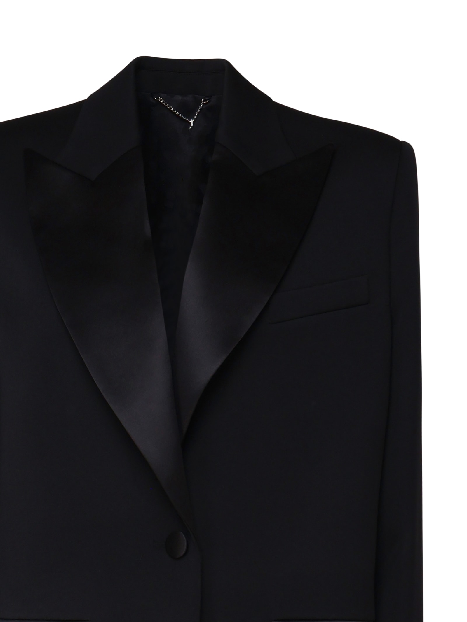 Magda Butrym Blazer With Satin Lapels In Black