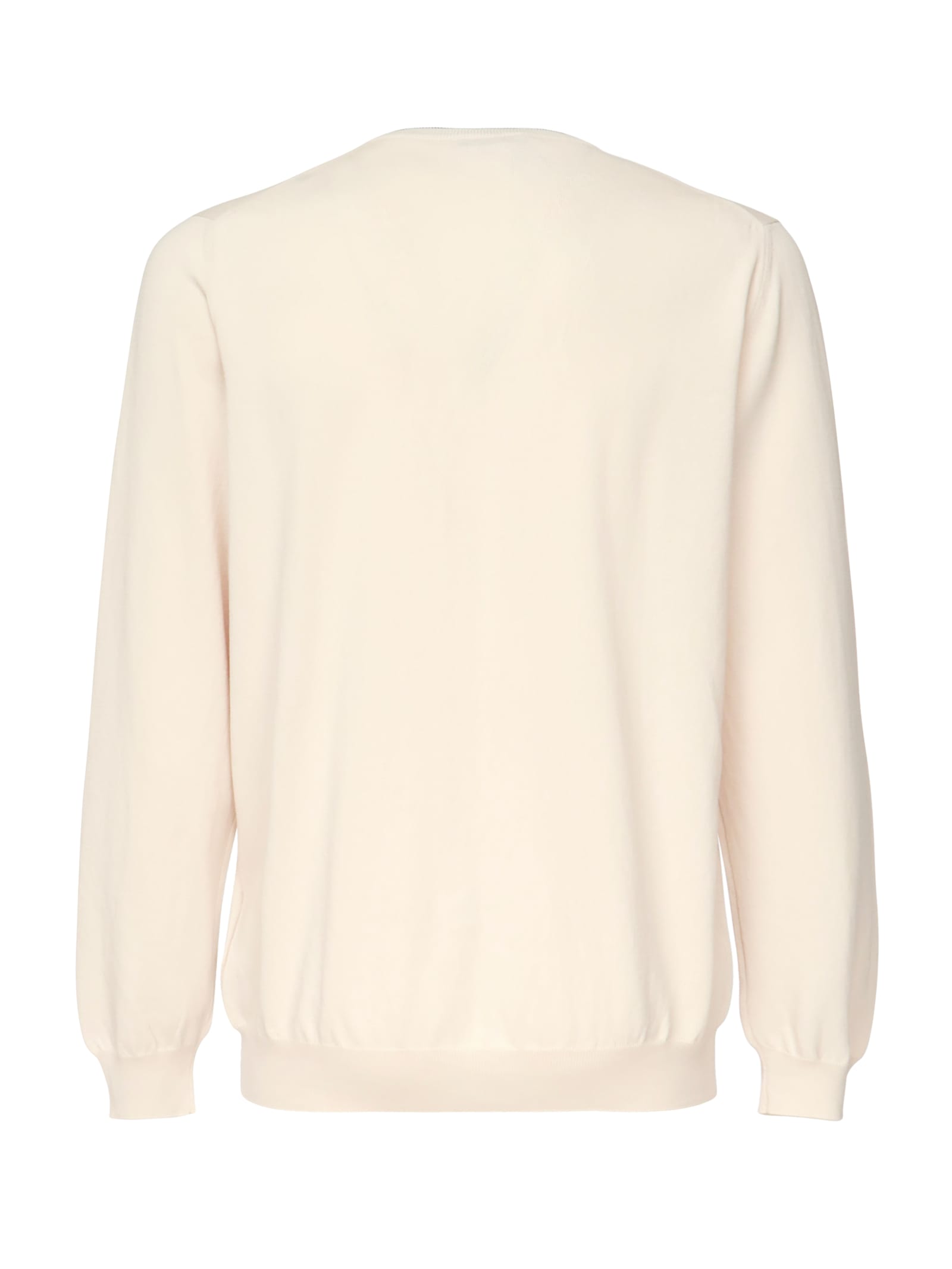 Fay White Round Neck Pullover In White