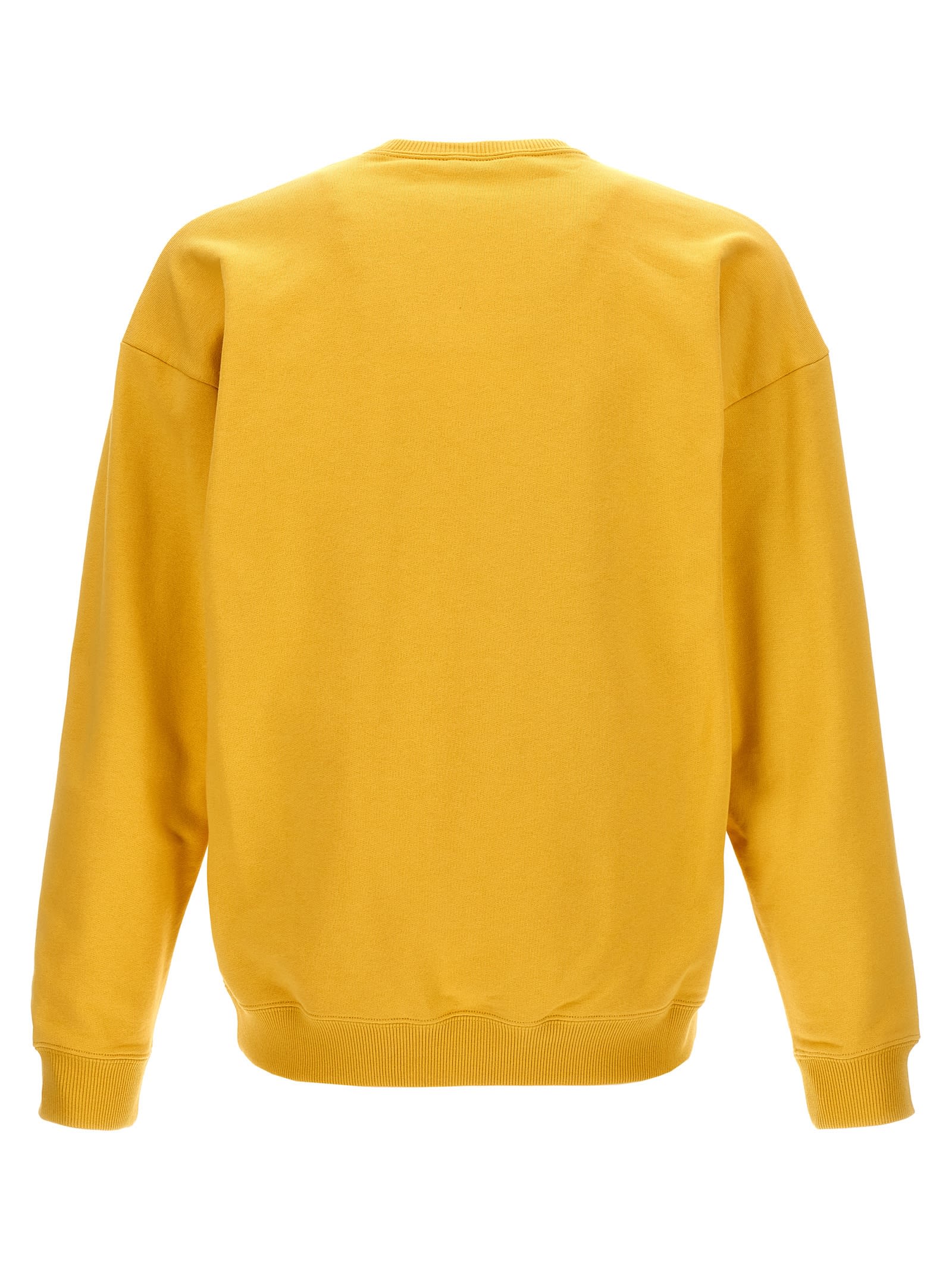 Shop Saint Laurent Logo Embroidery Sweatshirt In Yellow