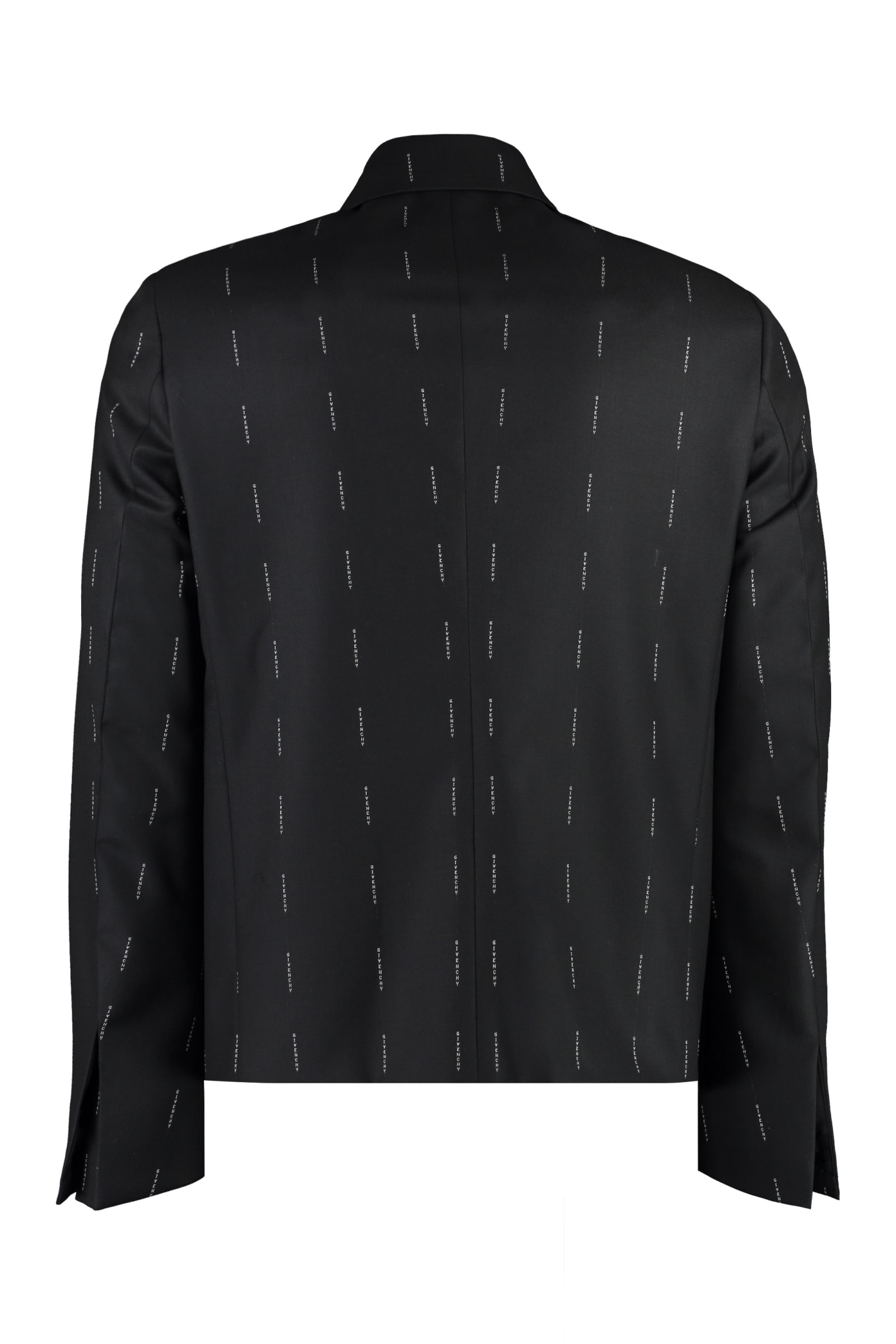 Shop Givenchy Embroidered Wool Jacket In Black