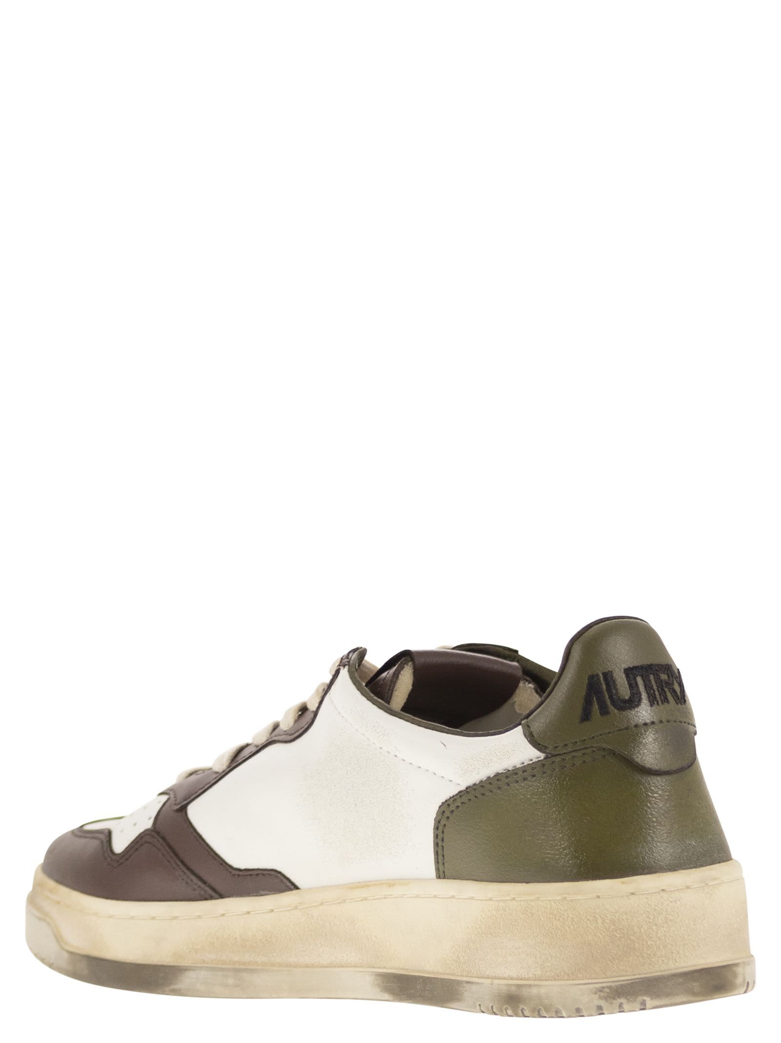 Autry Sneakers In White/brown/green