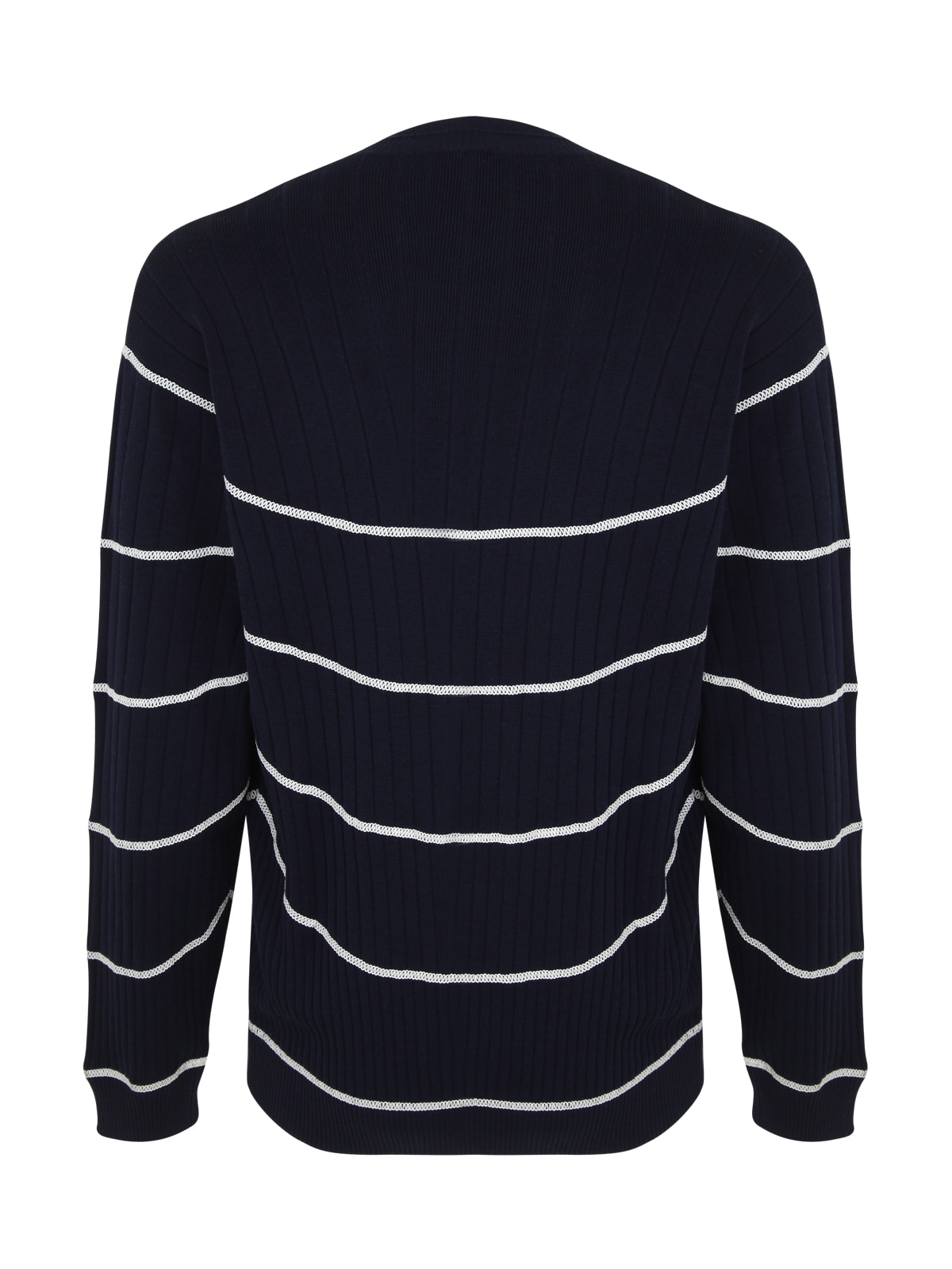 Shop Giorgio Armani Striped Pullover In Ubwf Blue