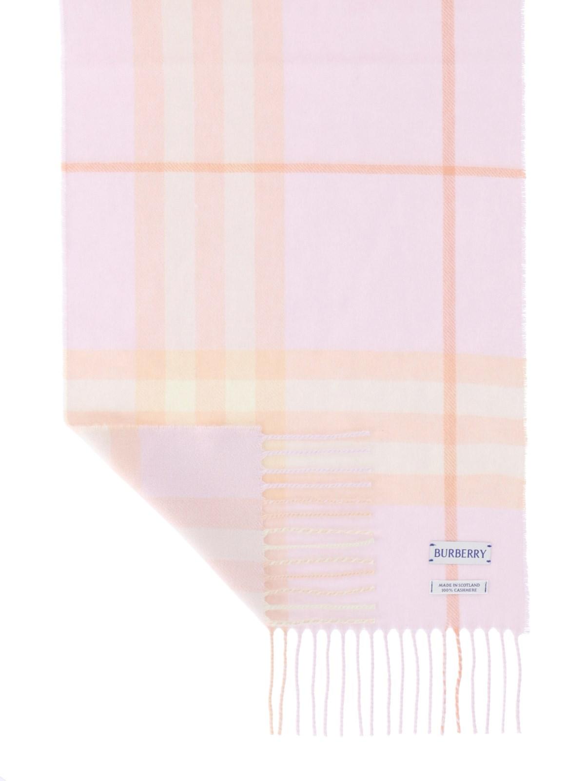 Shop Burberry Check Knit Scarf In Cameo