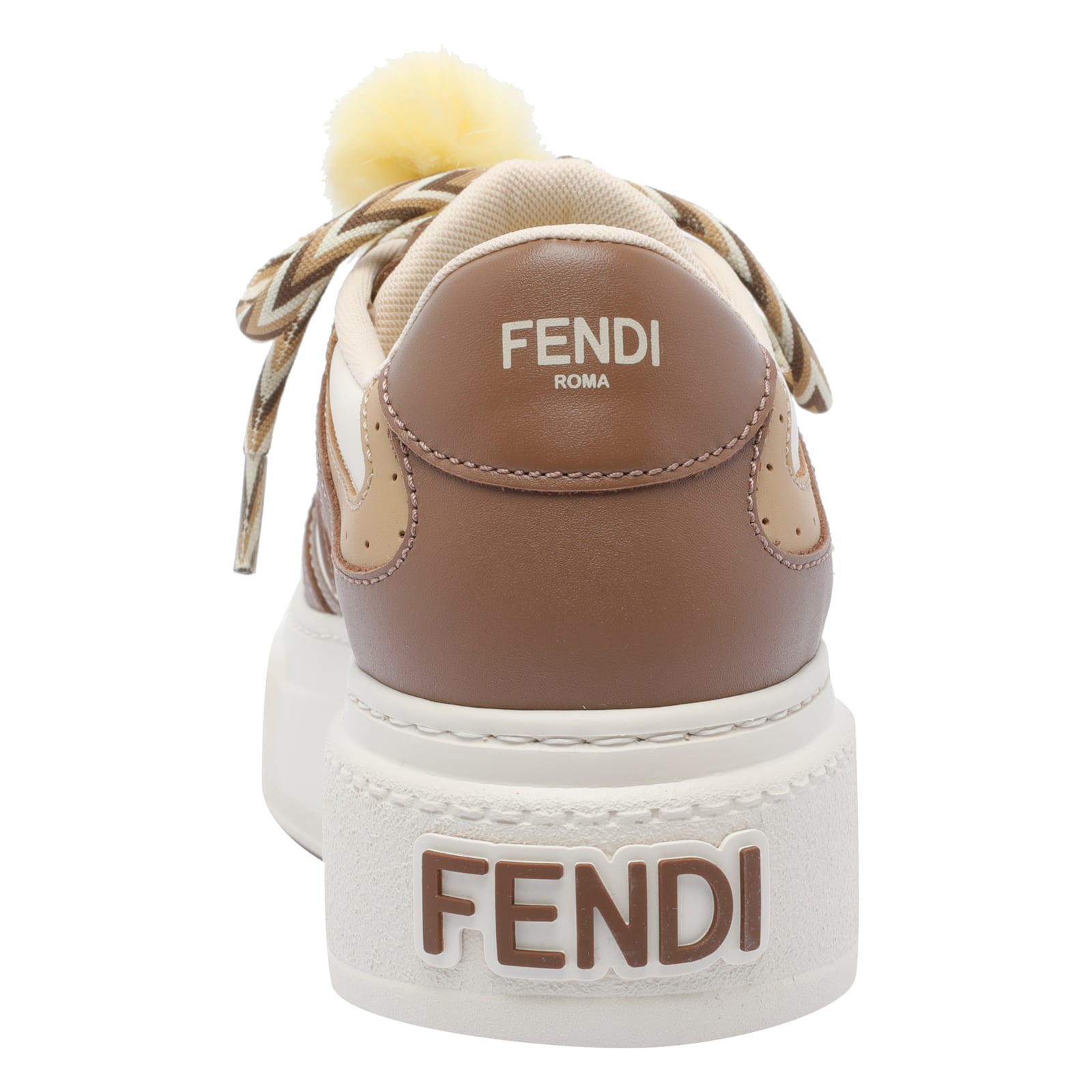Fendi Match Leather Platform Sneaker In Animal Print