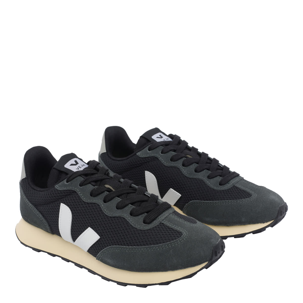 Veja Woman Sneakers Lead Size 5 Textile Fibers In Black