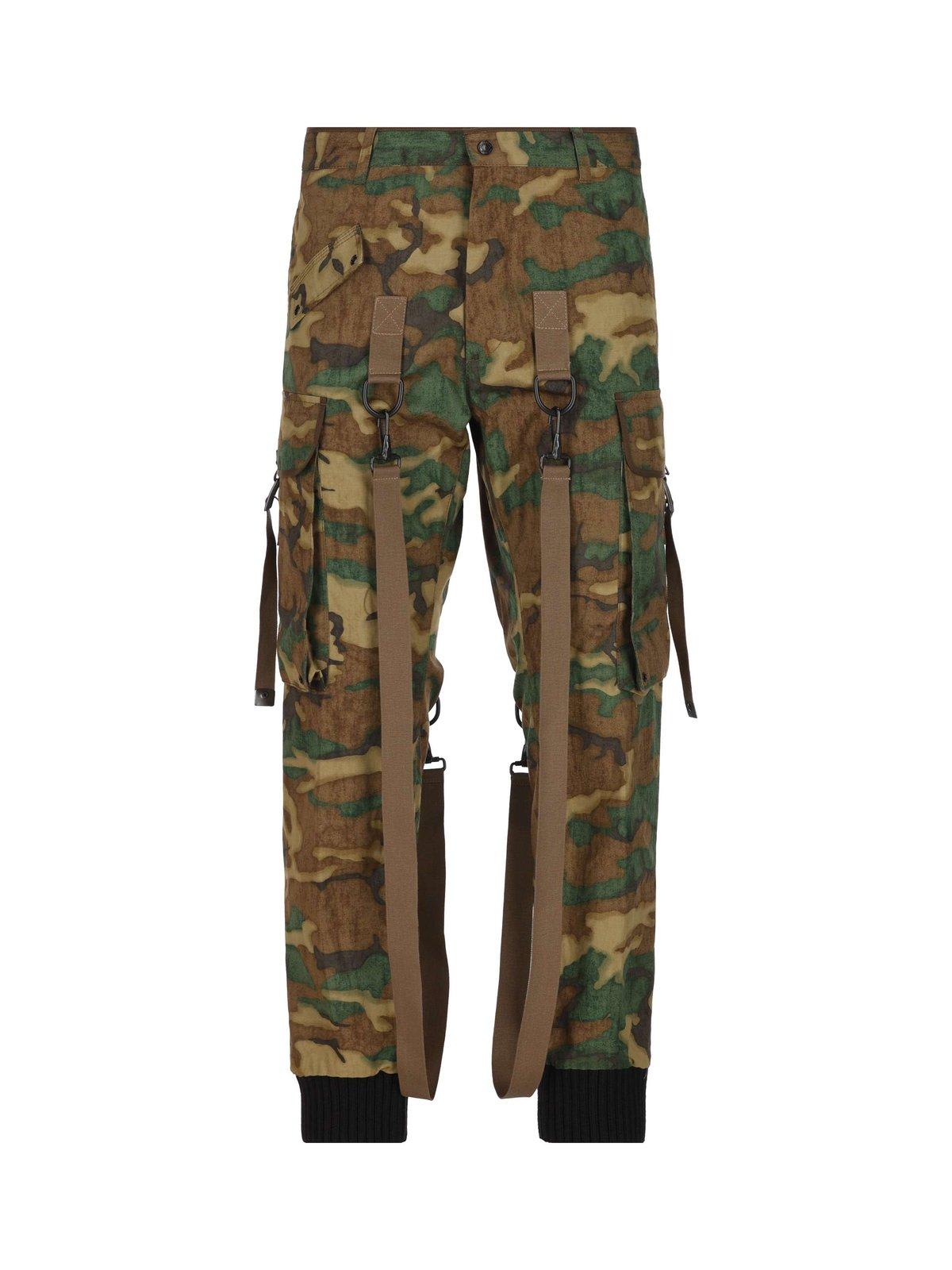 Dsquared2 Mid Rise Camouflage-printed Cargo Trousers