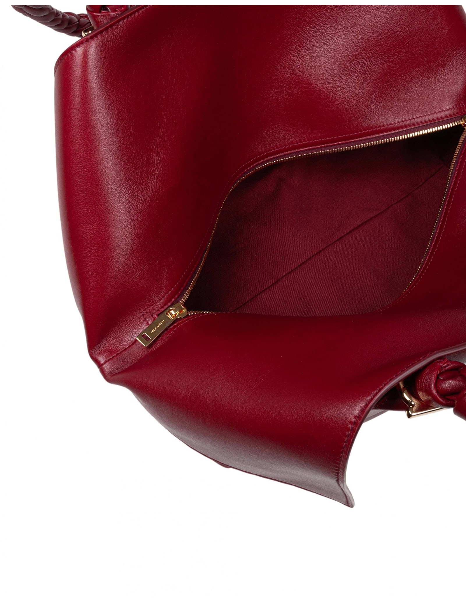 【送料&関税込】Ferragamo Scarf Sh M Handbag In Calfskin Col Ferragamo Scarf Sh M Handbag In Calfskin Color Burgundy