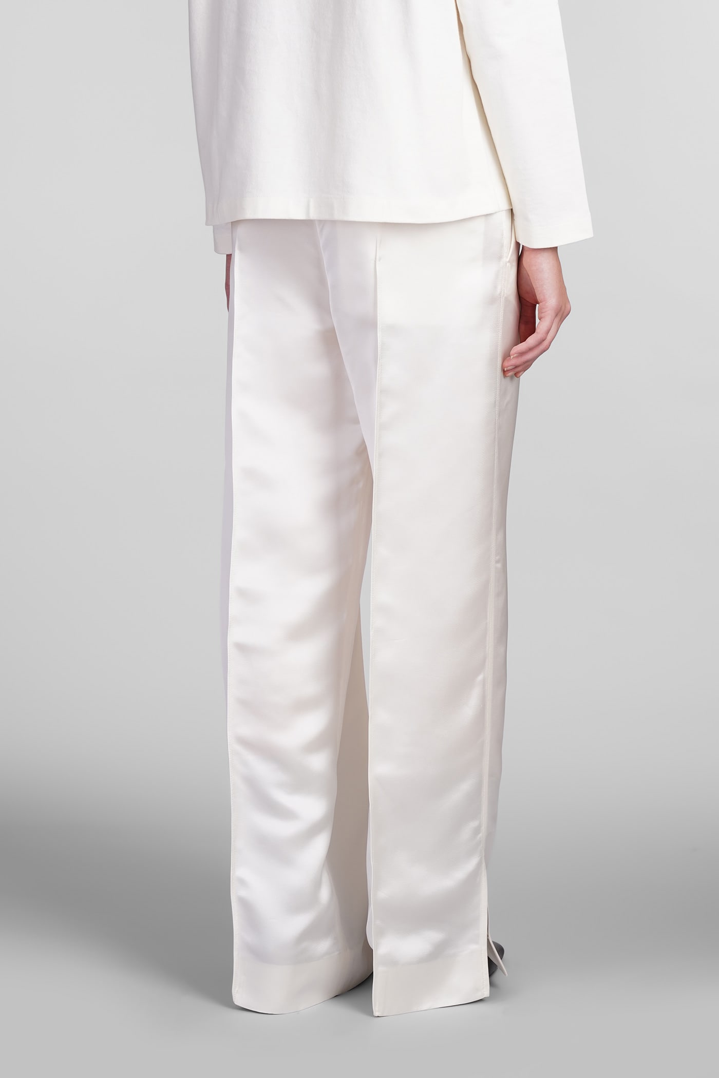 Shop Jil Sander Pants In White Polyamide Polyester