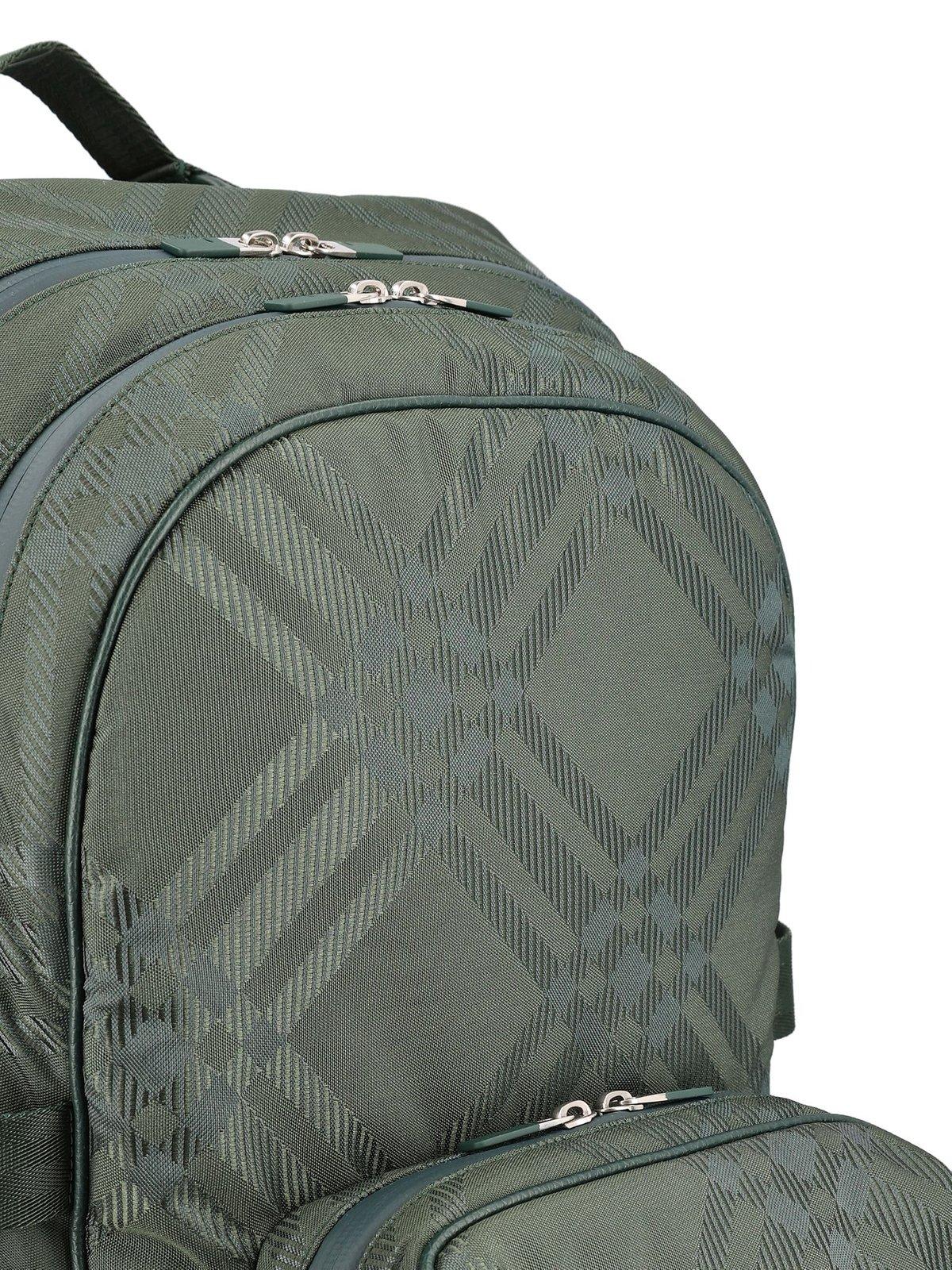Shop Burberry Check Patterned Backpack In Vine