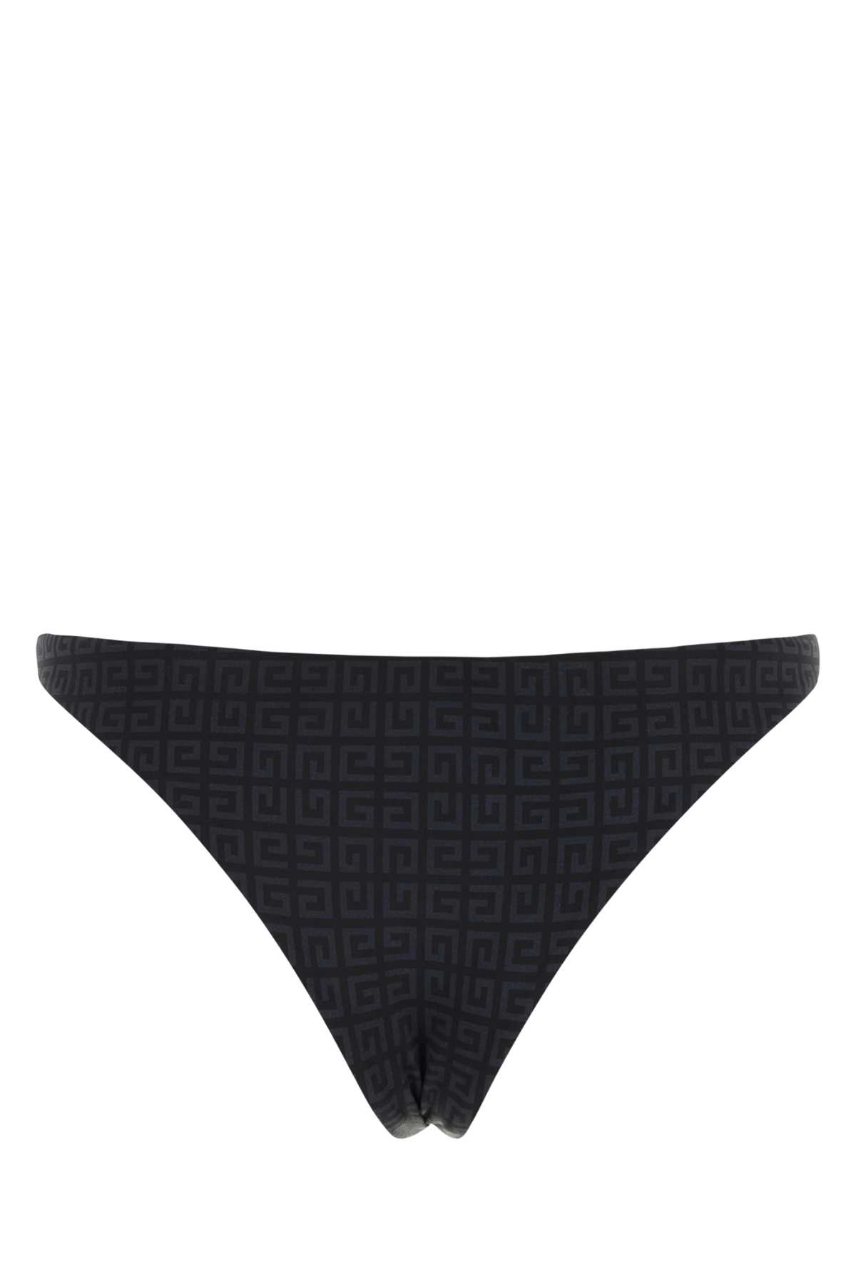 Shop Givenchy Printed Stretch Nylon Bikini Bottom In Blackgrey