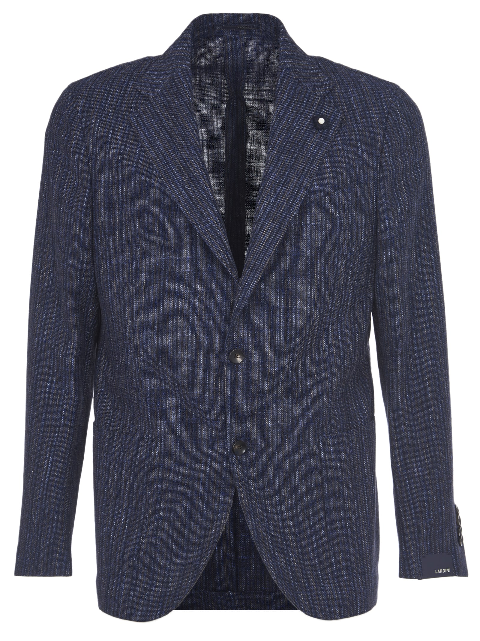 Lardini Blue Brown Pinstripe Jacket