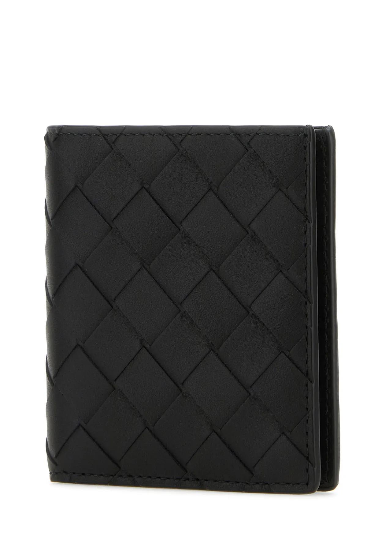 Shop Bottega Veneta Black Leather Intrecciato Wallet