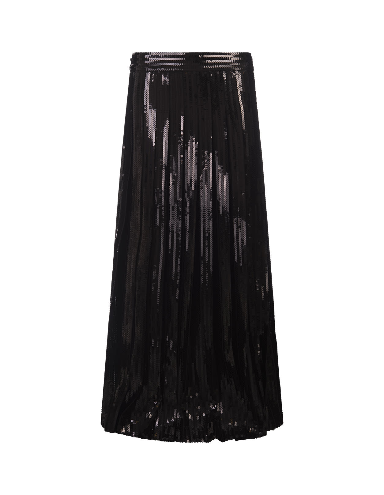 Shop P.a.r.o.s.h Black Godot Sequined Long Skirt