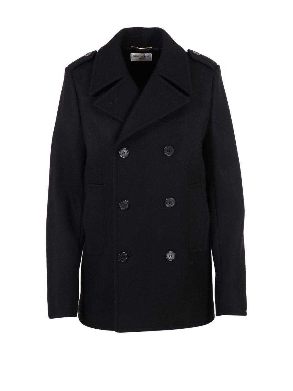 Saint Laurent Double-breasted Long-sleeved Peacoat