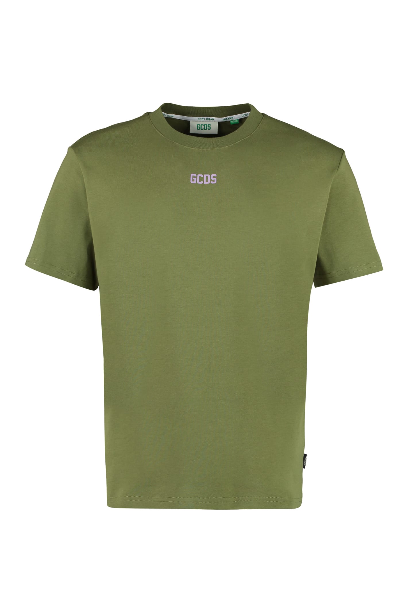 Shop Gcds Cotton Crew-neck T-shirt In Green