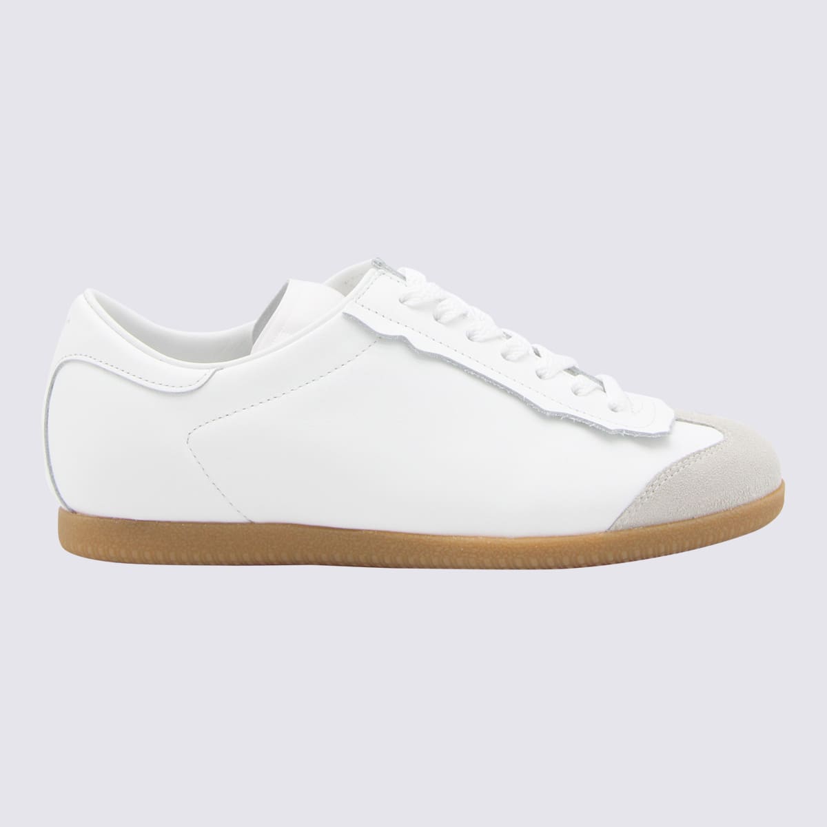 Maison Margiela White Leather And Suede Trainers