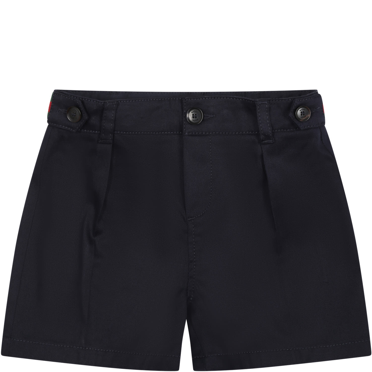 Gucci Blue Shorts For Baby Boy With Web Detail