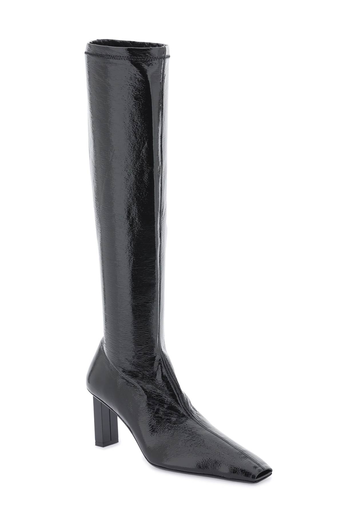Courrèges Courreges Faux Patent Leather Boots Women In Black