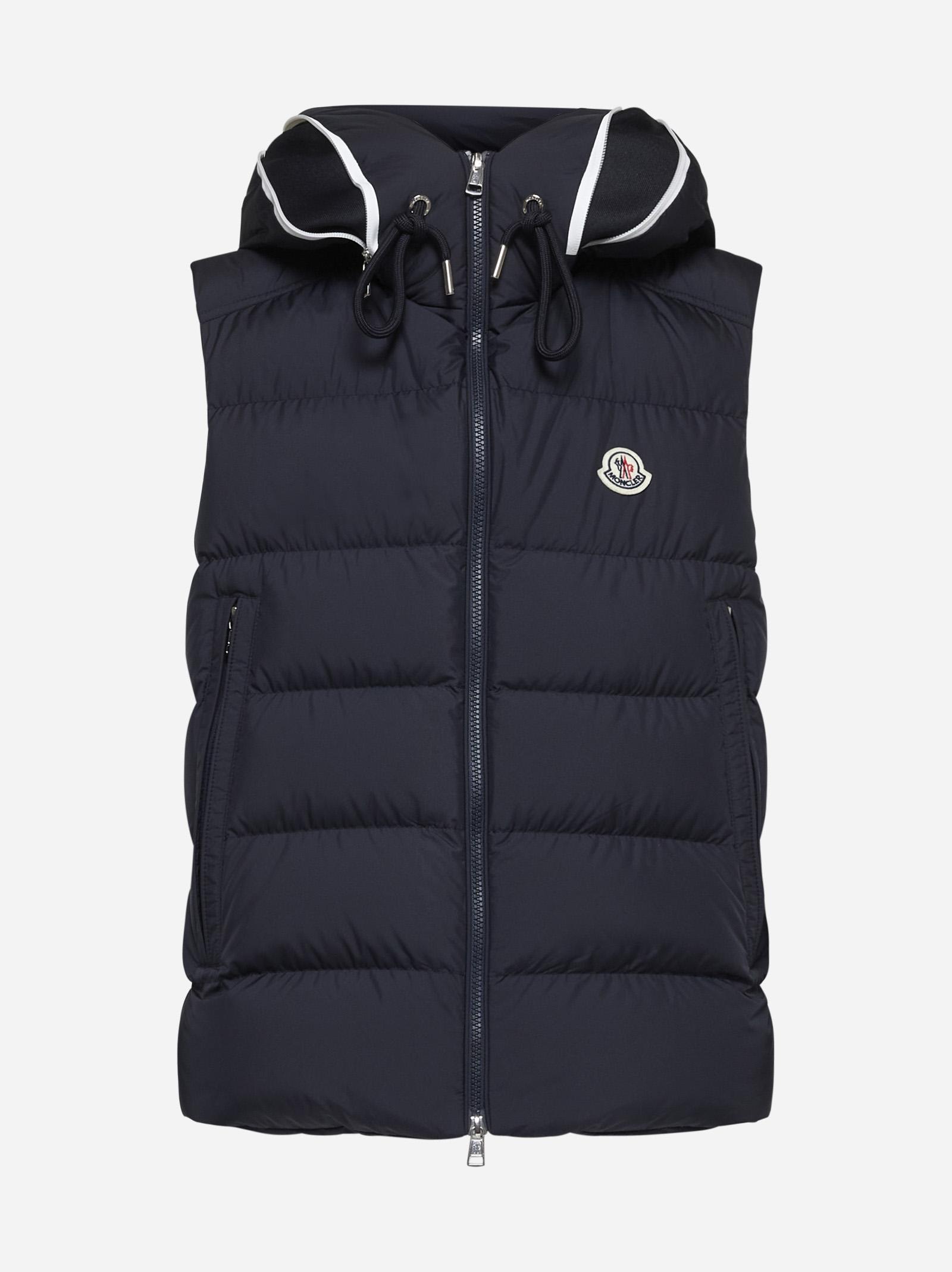 Shop Moncler Cardamine Quilted Nylon Down Vest In Blue