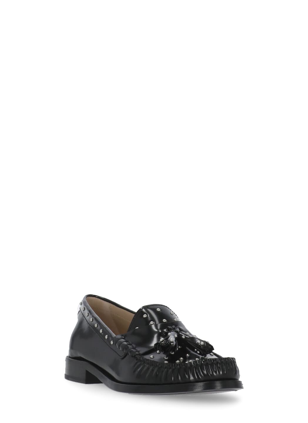Stuart Weitzman Lottie Sostud Loafers In Black