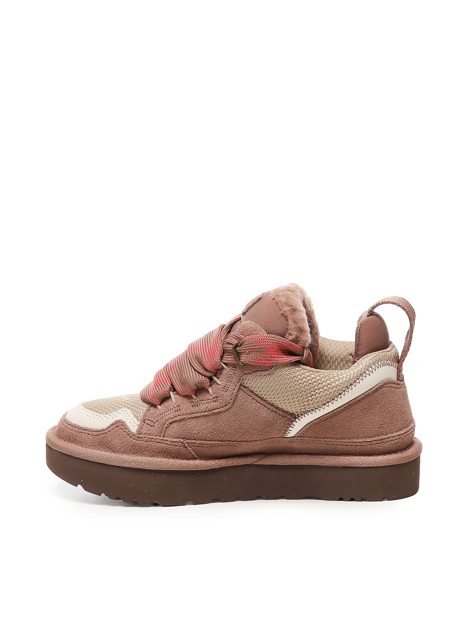 Ugg Ribbon-lace Leather Sneakers In Brown