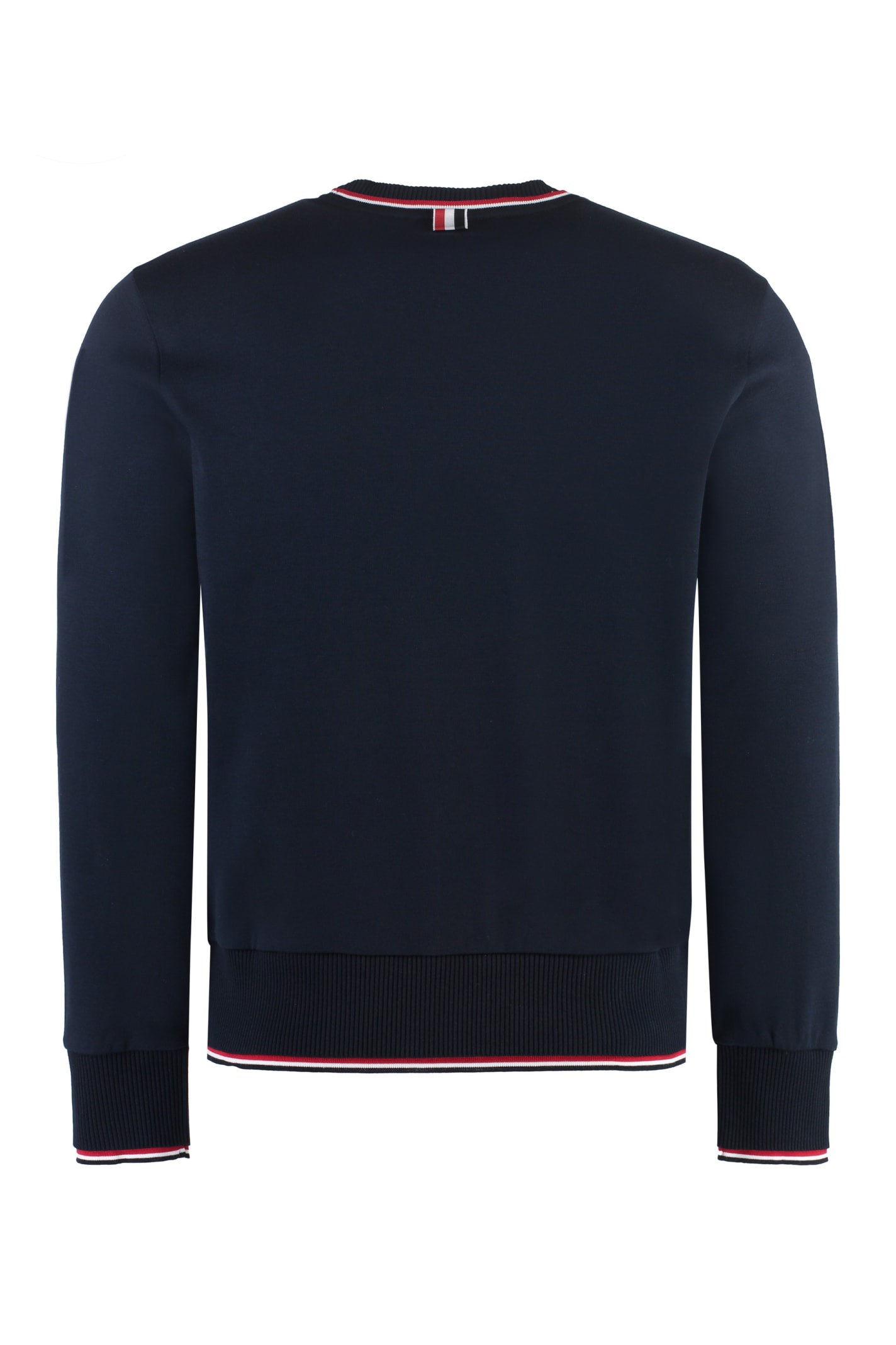 Shop Thom Browne Cotton Crew-neck Sweatshirt In Navy