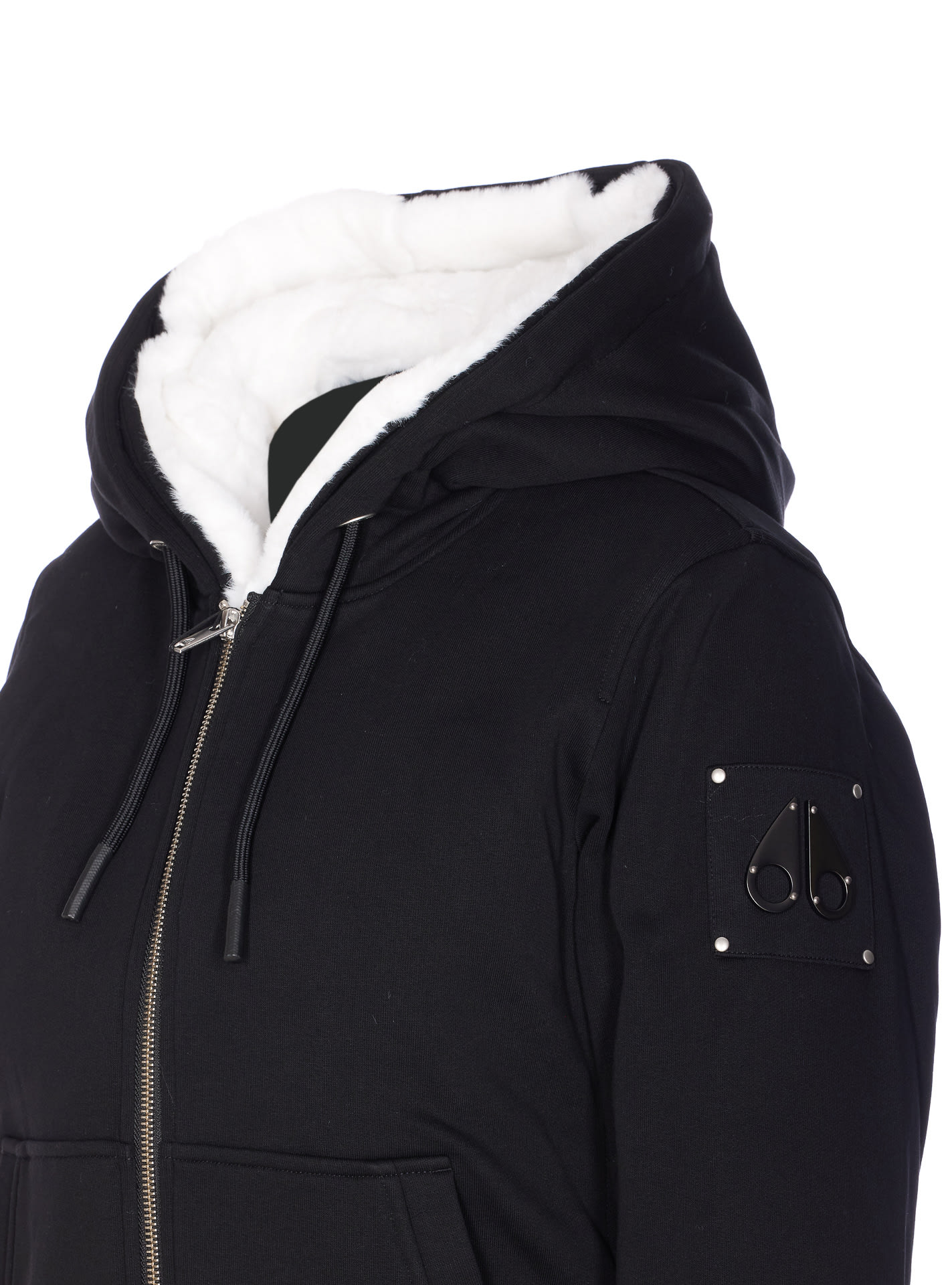 Moose Knuckles Classic Bunny Zip Sweatshirt In Black