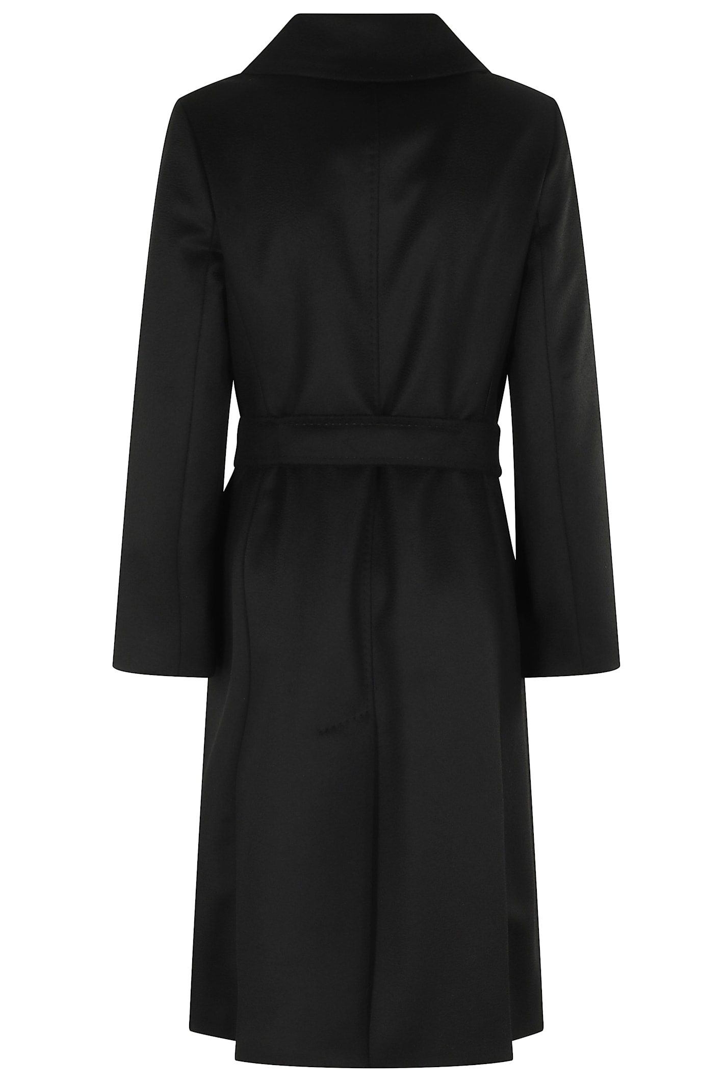 Max Mara Madame Double-breasted Coat In Wool And Cashmere In Black