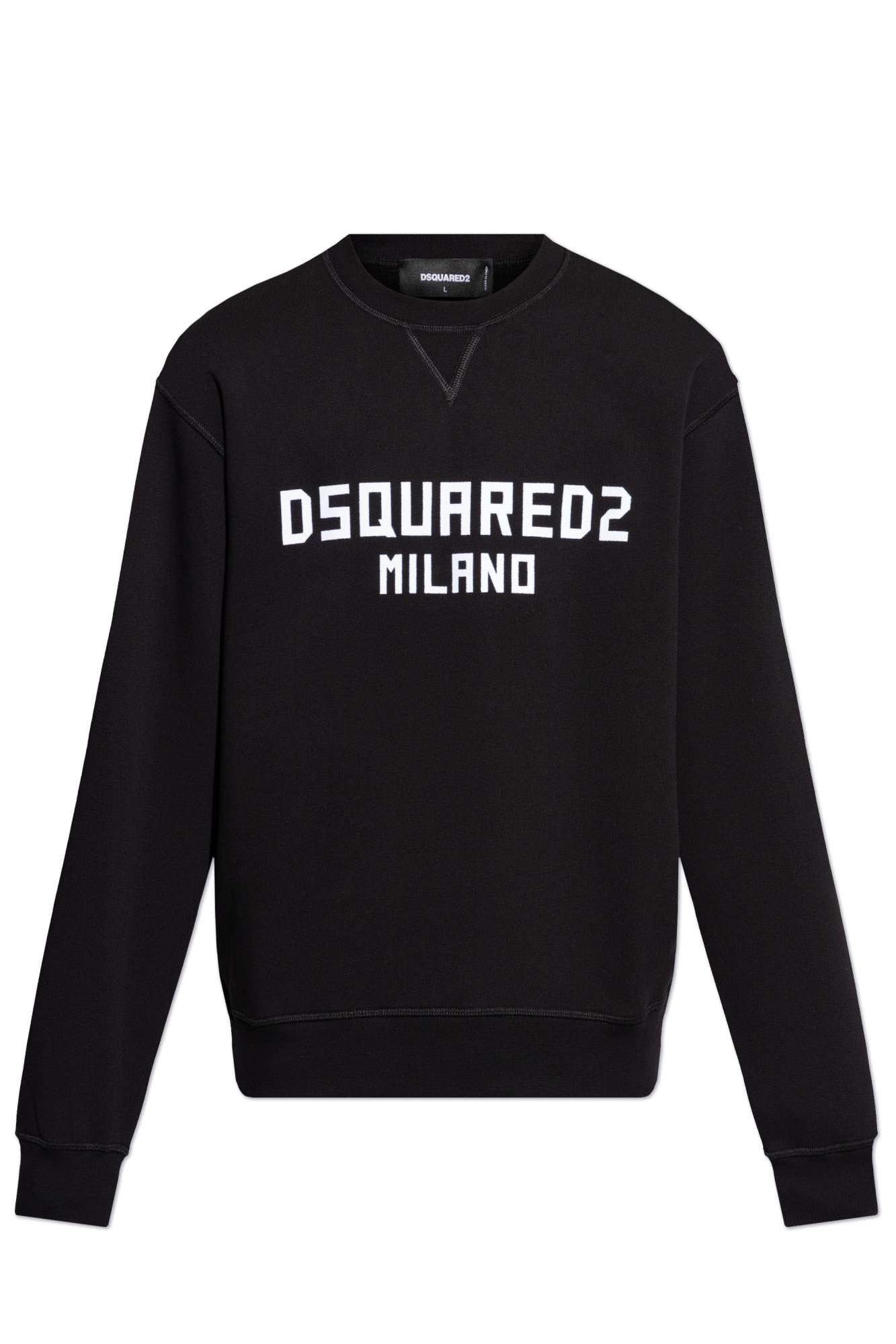 Dsquared2 Sweatshirt With Logo And Velvet Finish In Black