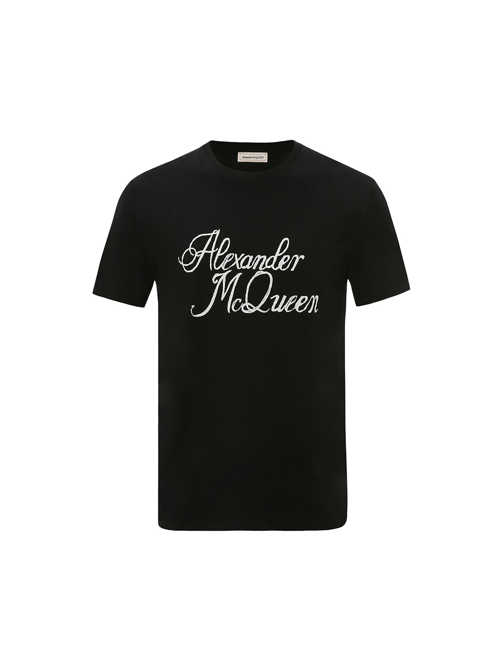 Man Black T-shirt With Alexander Mcqueen Signature
