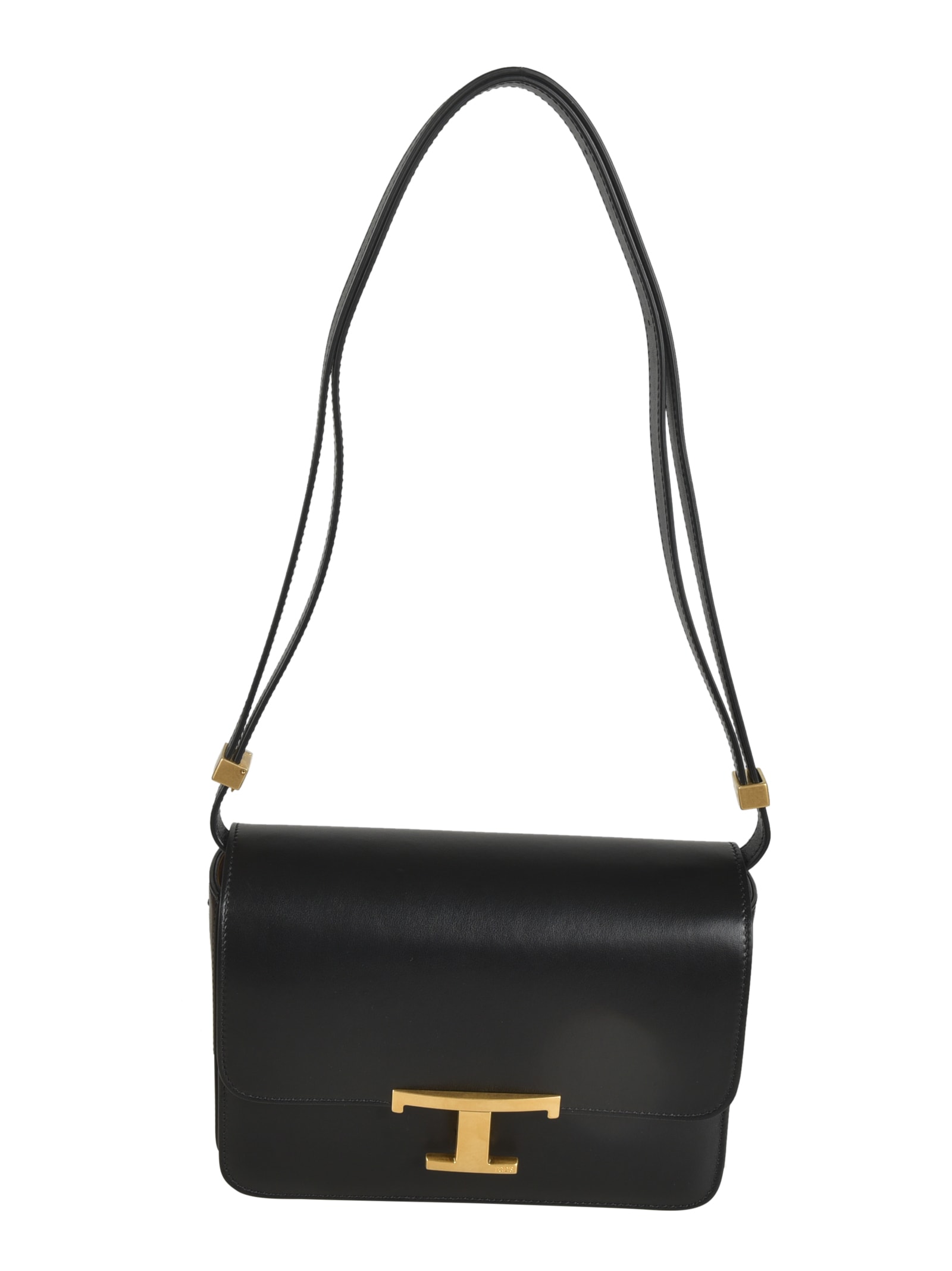 Shop Tod's Logo Flap Shoulder Bag In B999