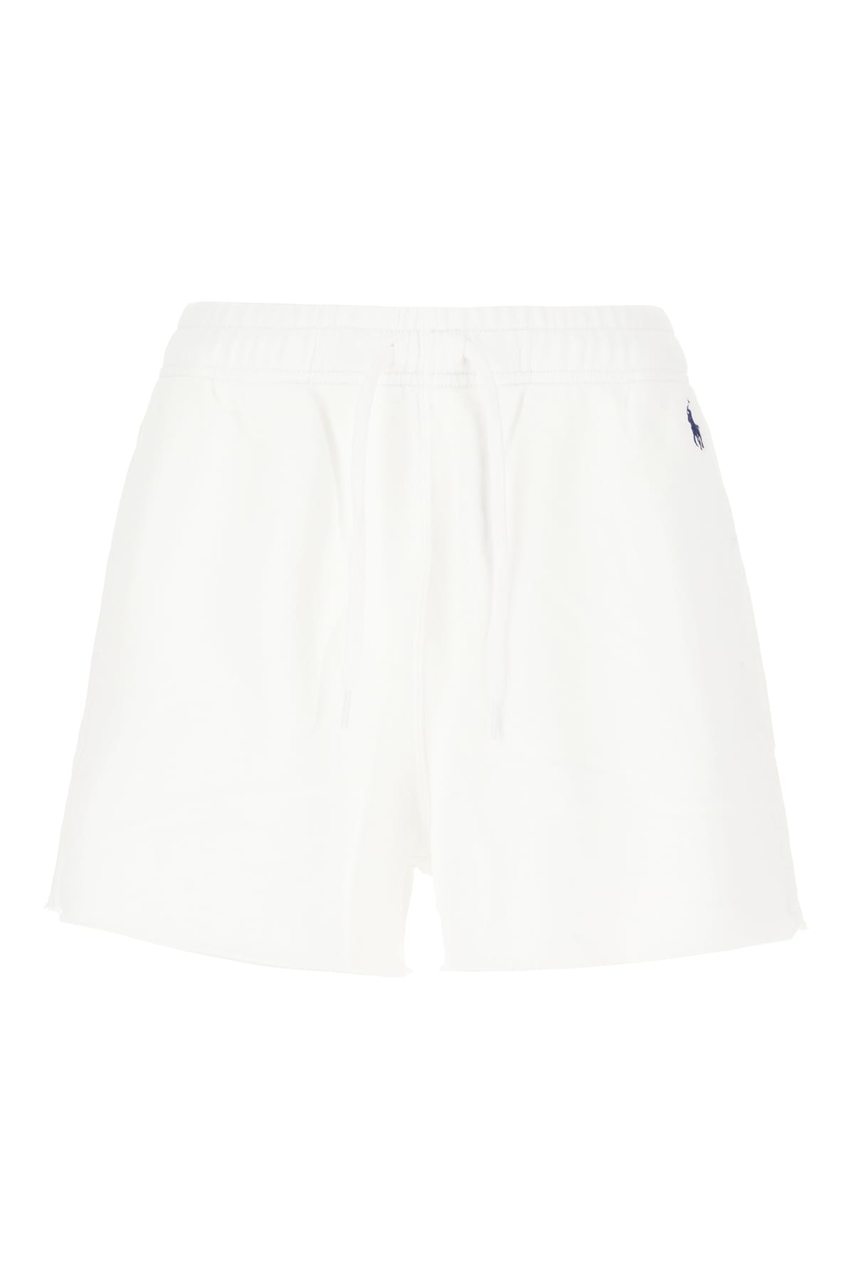 White Cotton Blend Shorts