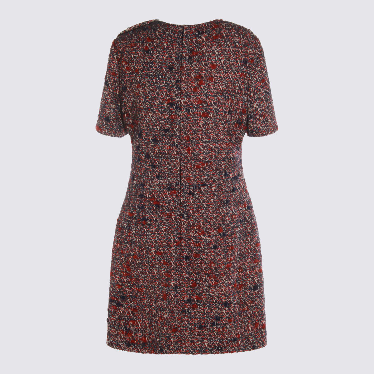 Gucci Textured Wool Dress Featuring Signature Buttons In Red