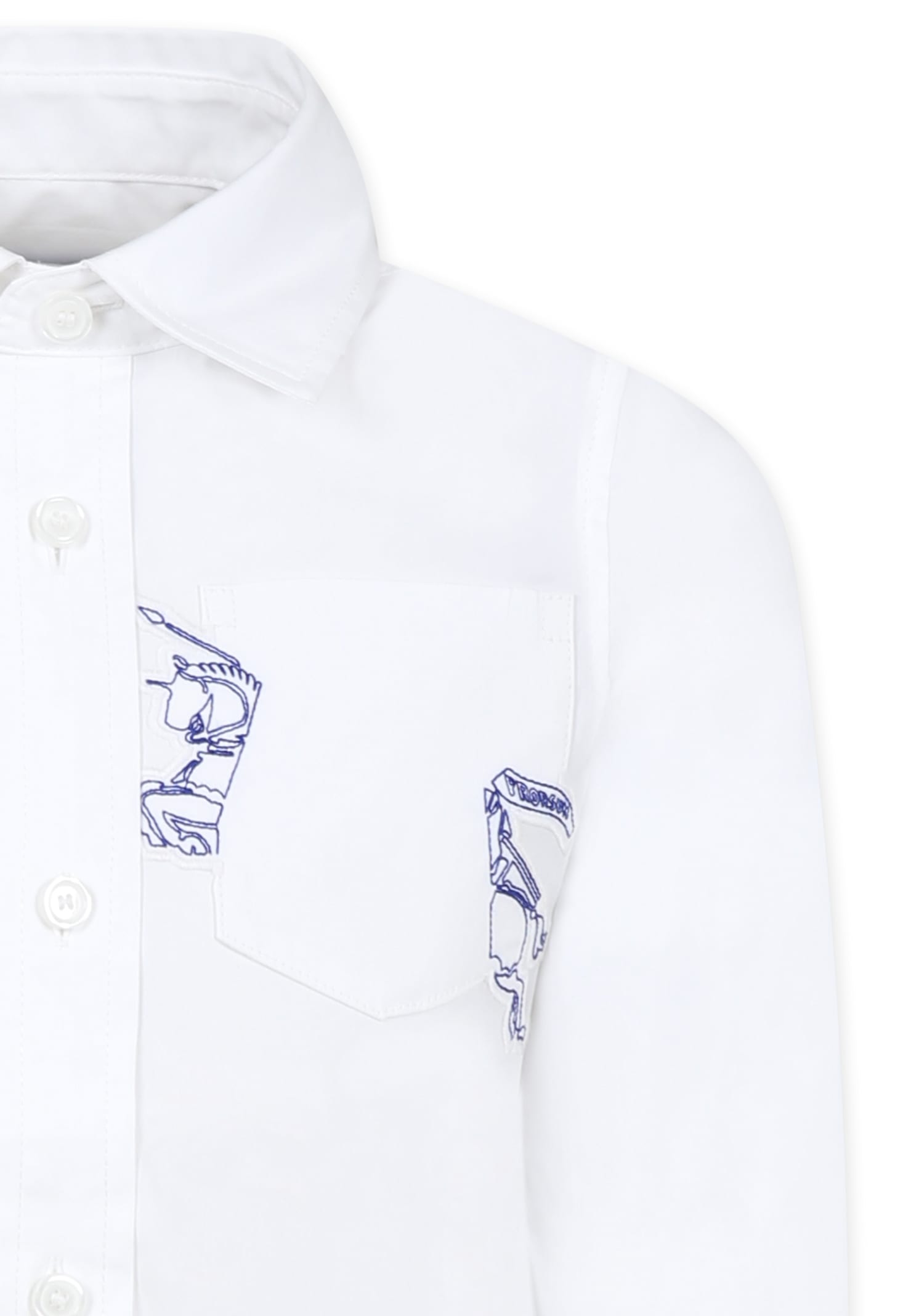 Burberry Equestrian Knight Design-detailed Shirt In White