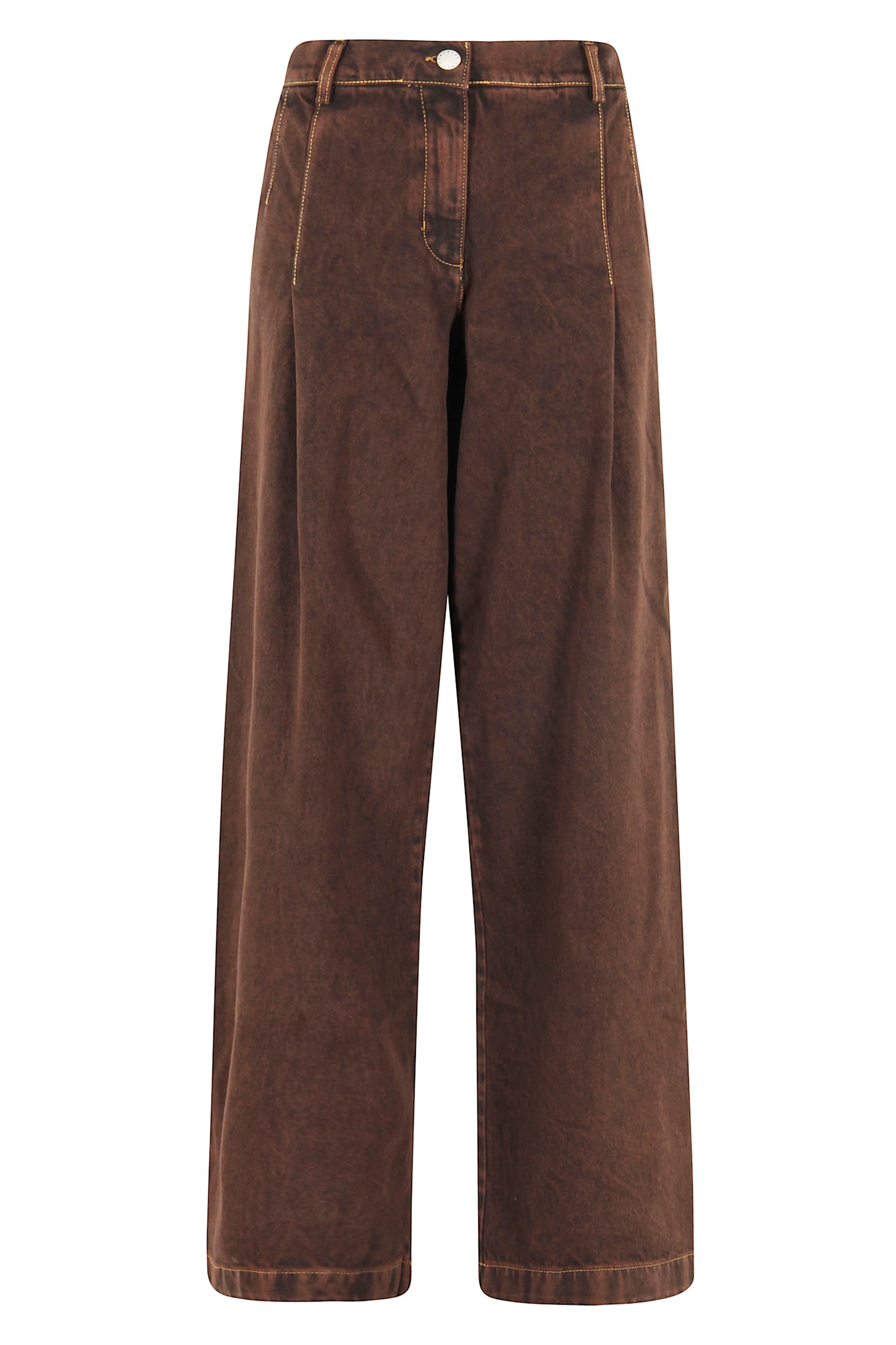 Federica Tosi Button-fastening Jeans In Brown