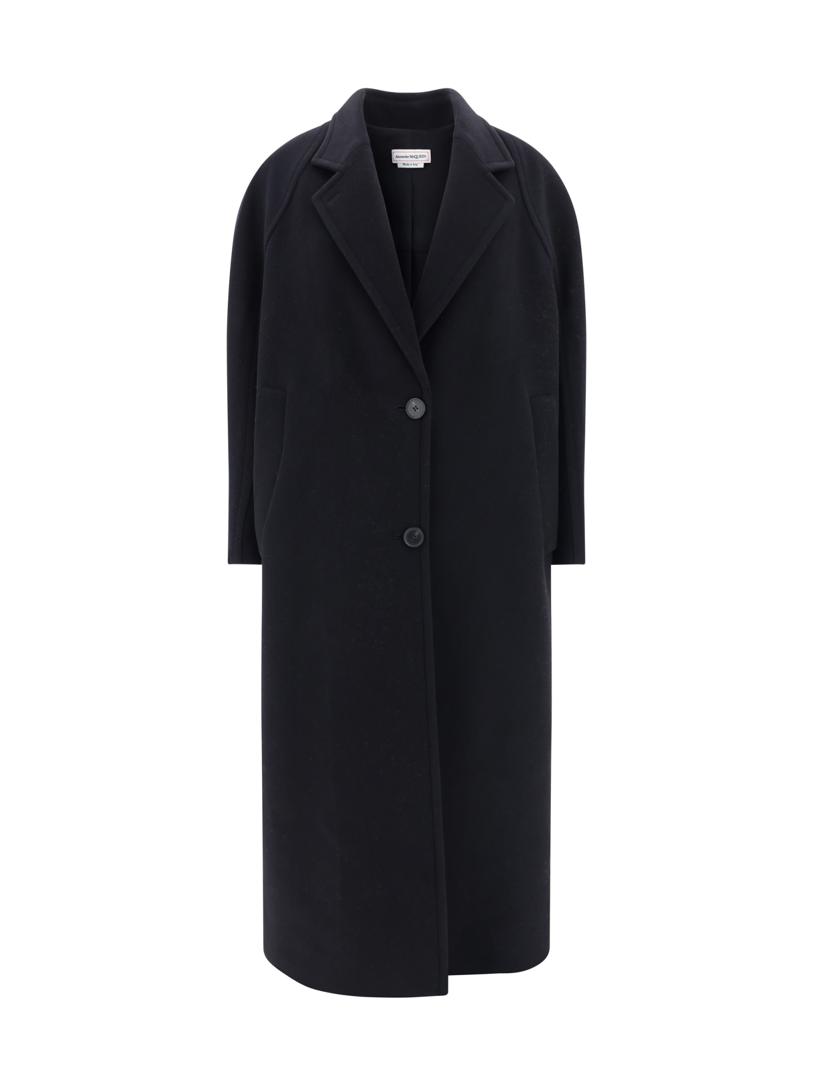 Shop Alexander Mcqueen Coat In Black