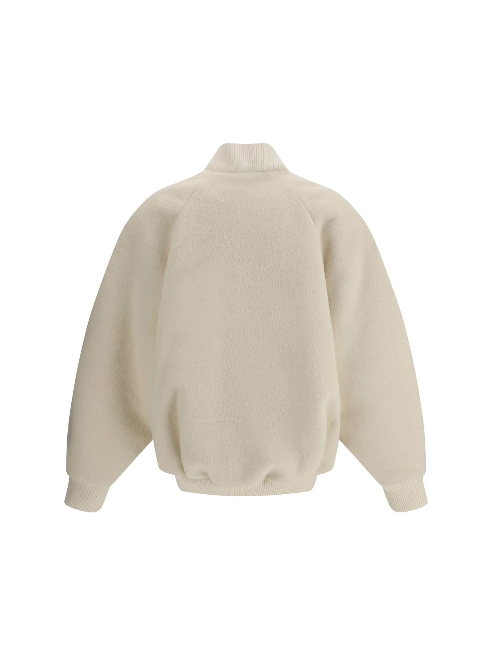 Jacquemus The Le Blouson Pilu Jacket In White Alpaca Wool In White