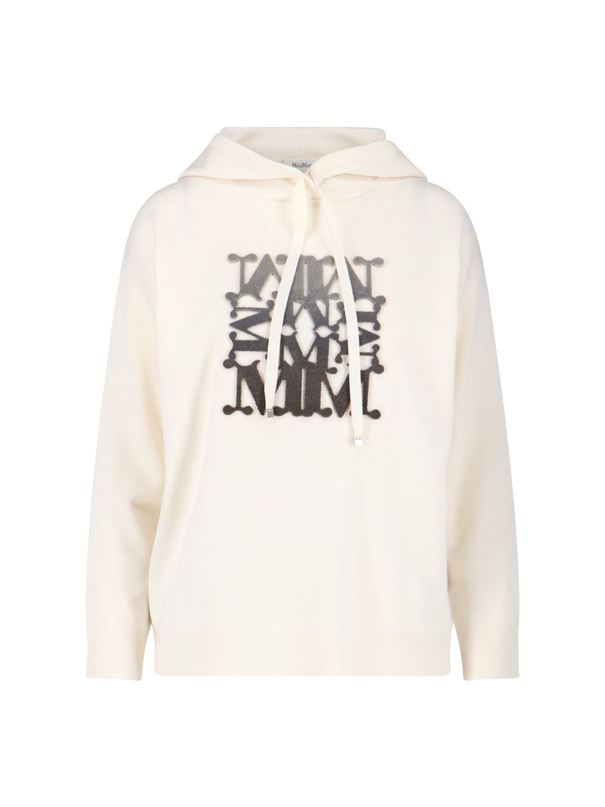 Max Mara Taddeo Cream Virgin Wool Sweater In Gray