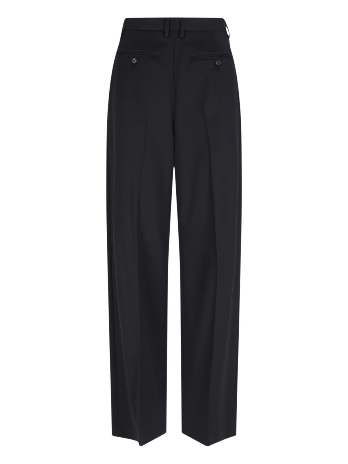 Mm6 Maison Margiela Mm6 By Maison Margiela High-waisted Black Tailored Pants With Wide-leg Silhouette In Black