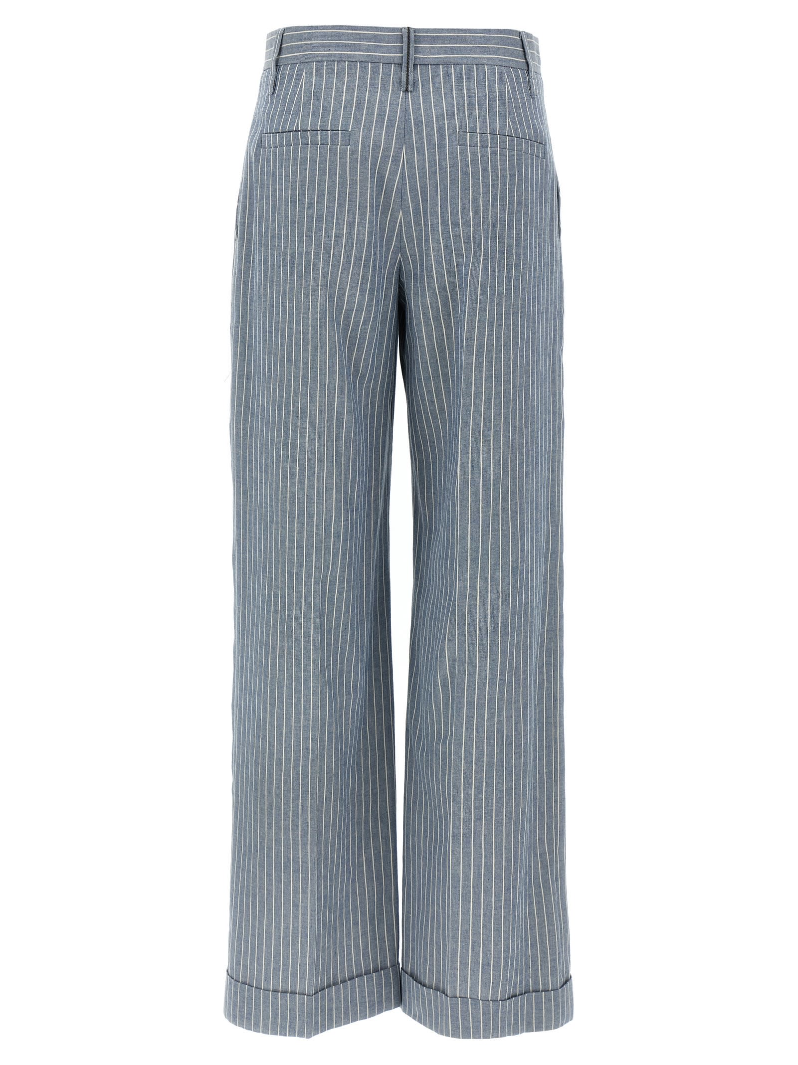 Brunello Cucinelli Women Pinstripe Pants In Multicolor