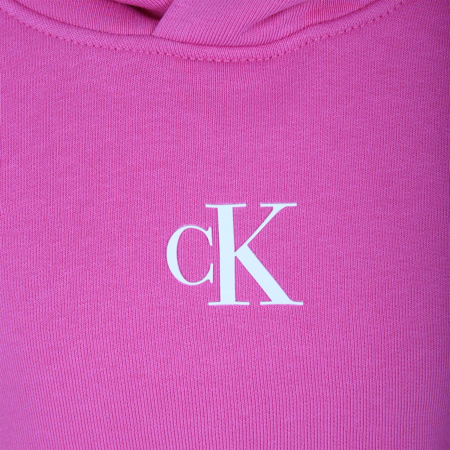 Shop Calvin Klein Fuchsia Sweatshirt For Girl With Logo