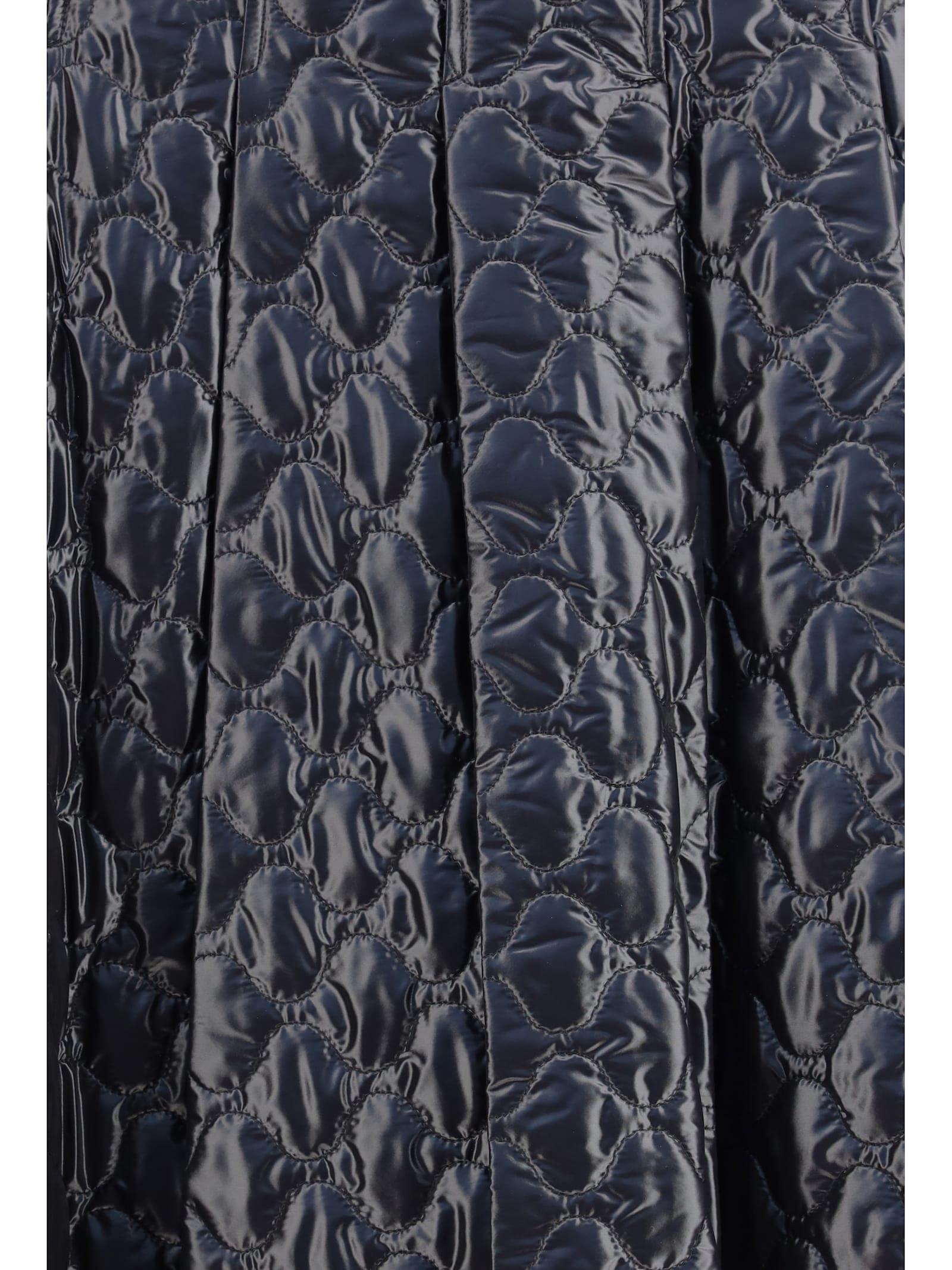 Moncler Gonna Midi Padded With Quilted Checkered Pattern In Blue