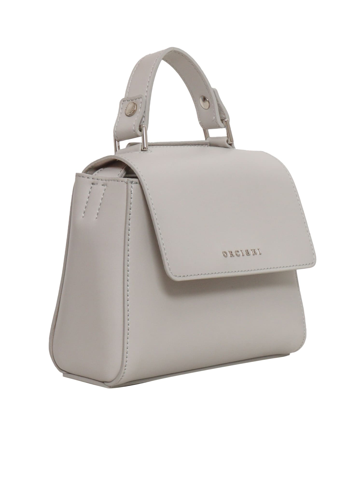 Shop Orciani Grey Handbag In White