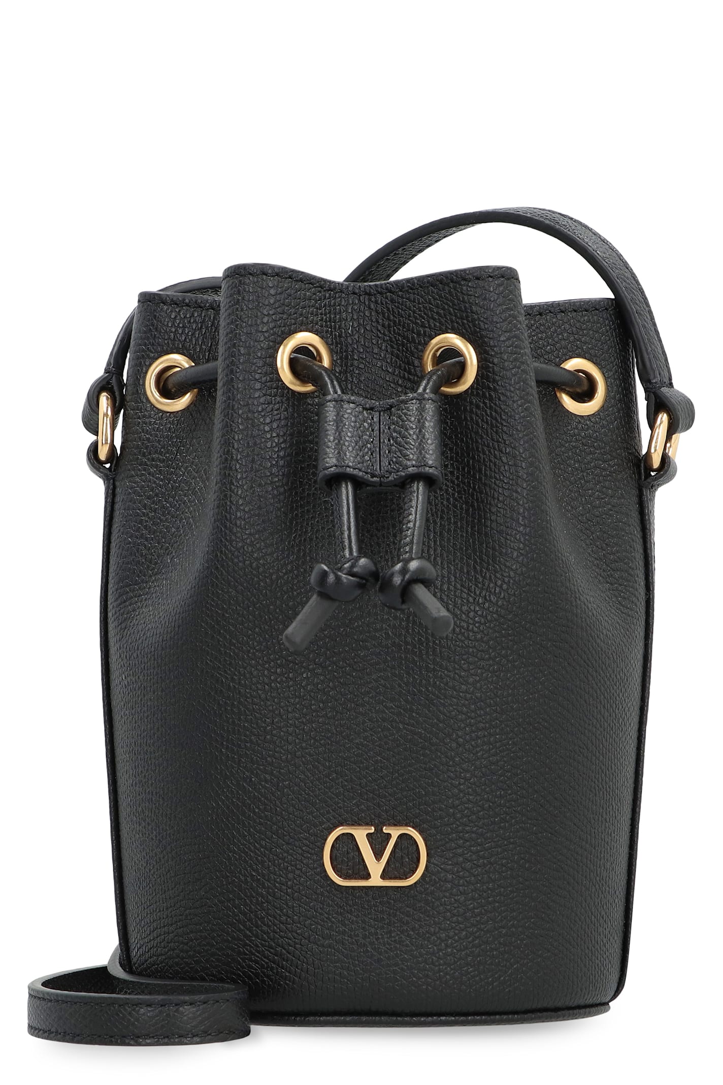 Valentino Vlogo Signature Mini Bucket Bag In Black