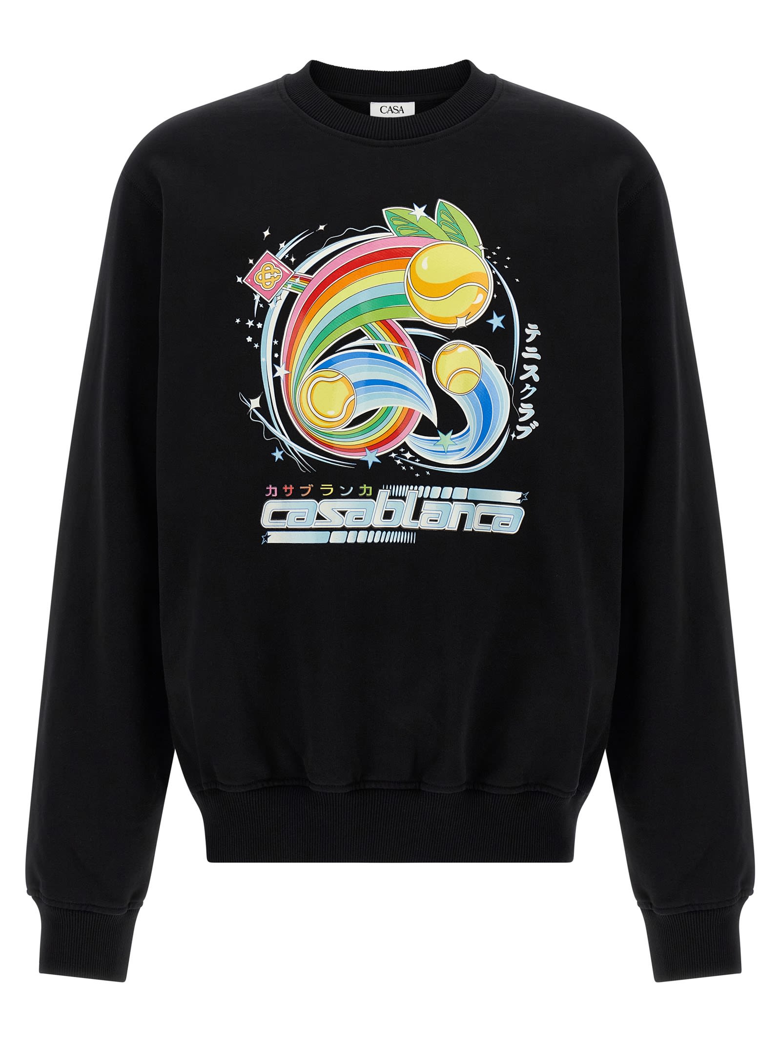 Casablanca Graphic Print Crew Neck Sweater In Black