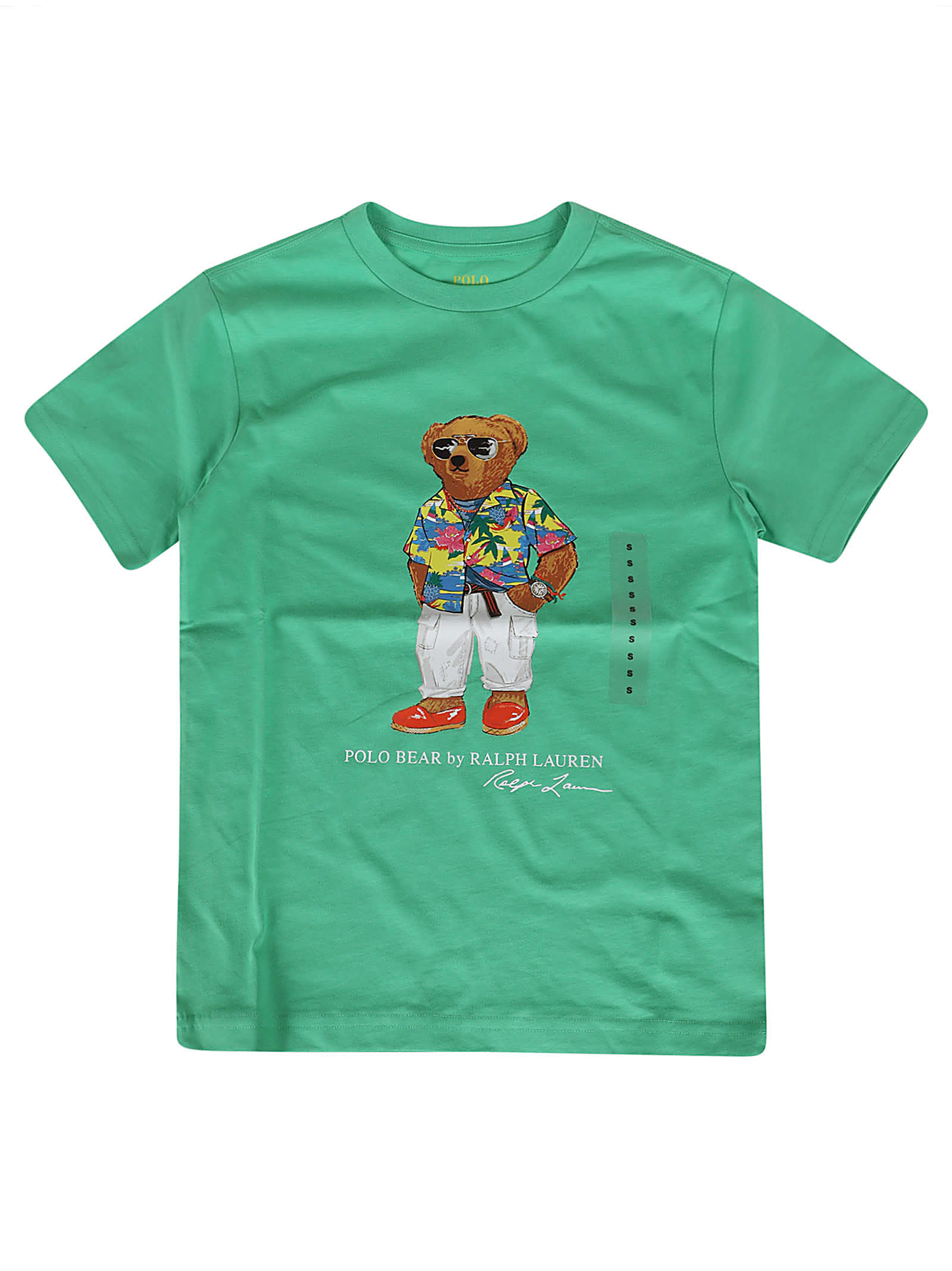 Shop Ralph Lauren Ss Cn-knit Shirts-t-shirt In Bear Vineyard Green