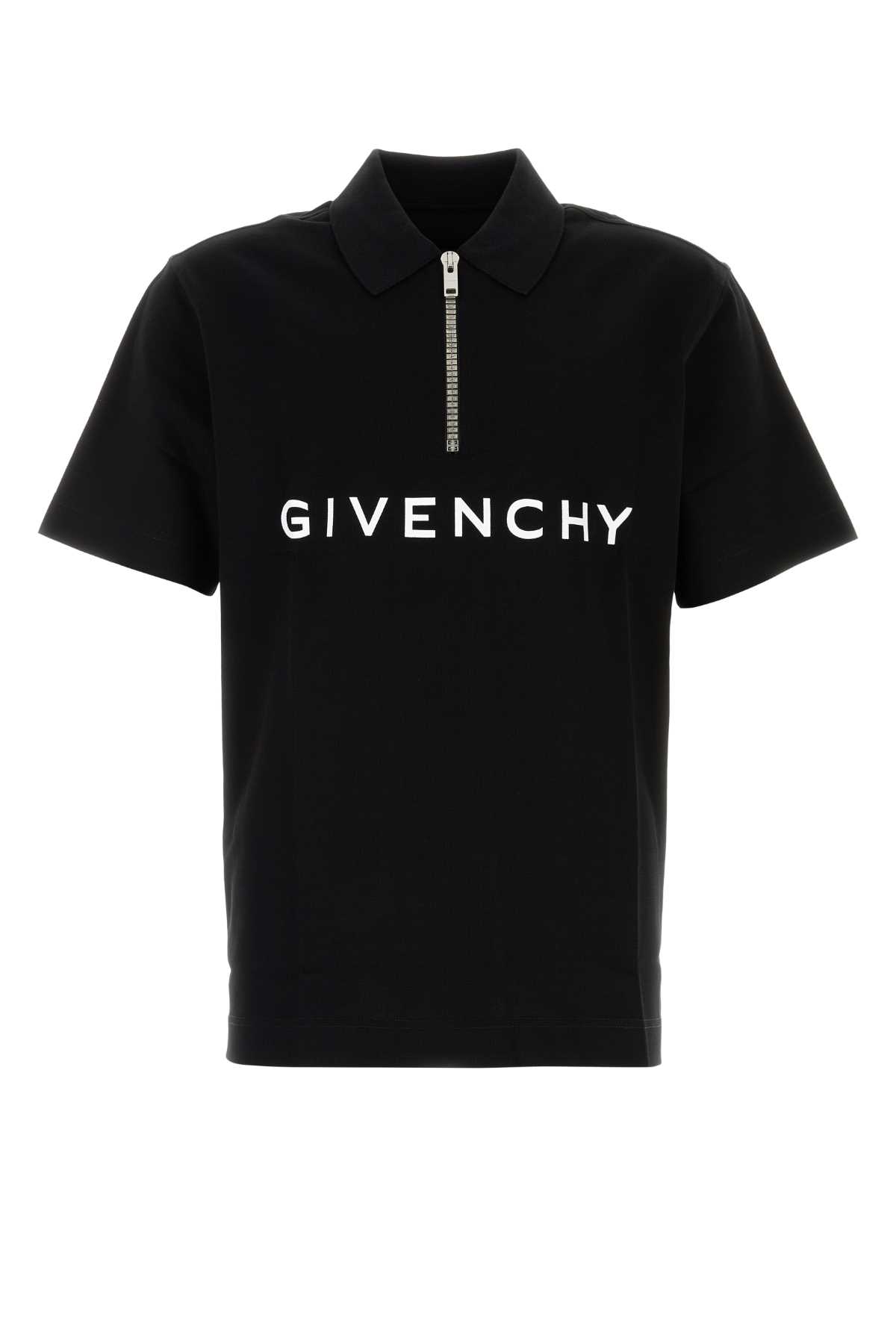 Shop Givenchy Black Piquet Polo Shirt