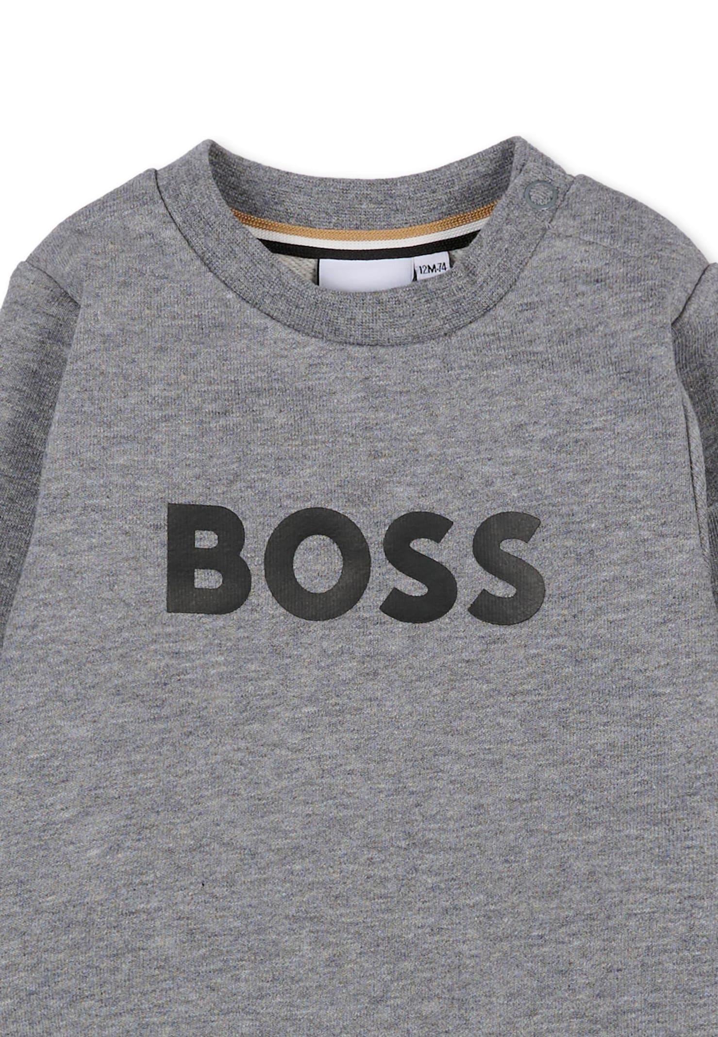 Hugo Boss Grey Sweatshirt For Baby Boy With Logo In Gray