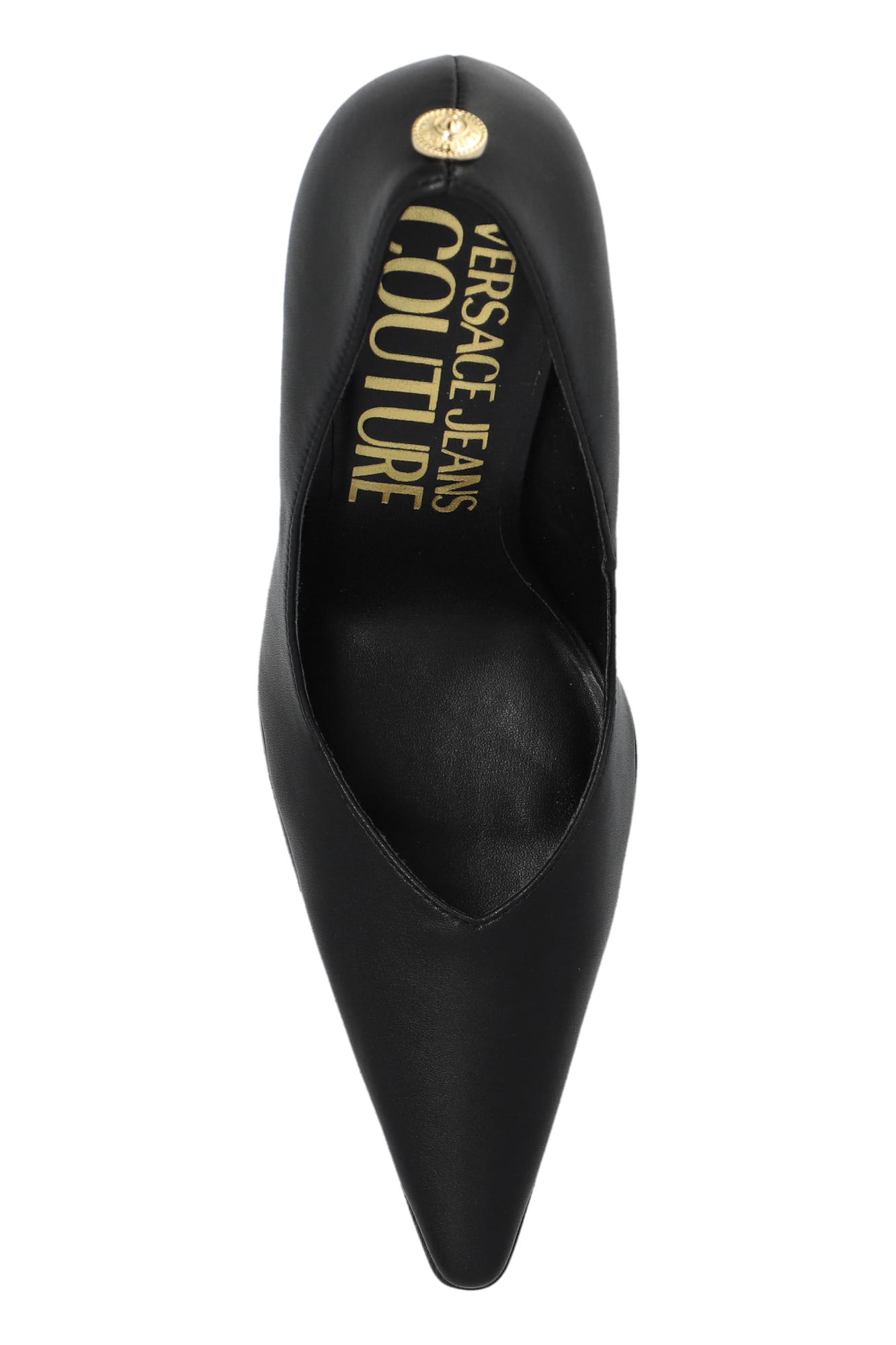 Shop Versace Jeans Couture High Heel Shoes In Nero